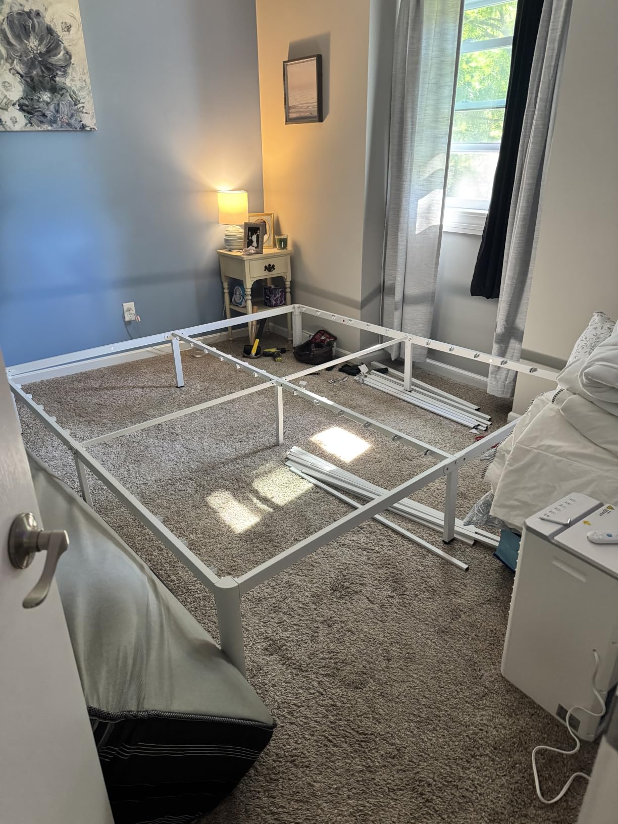 MAF 14 Inch Queen Metal Platform Bed Frame with Round Corner Legs - Mattress Baffle, 3000 LBS Heavy Duty Steel Slat Support, Noise Free, No Box Spring Needed, Easy Assembly customer photo 2