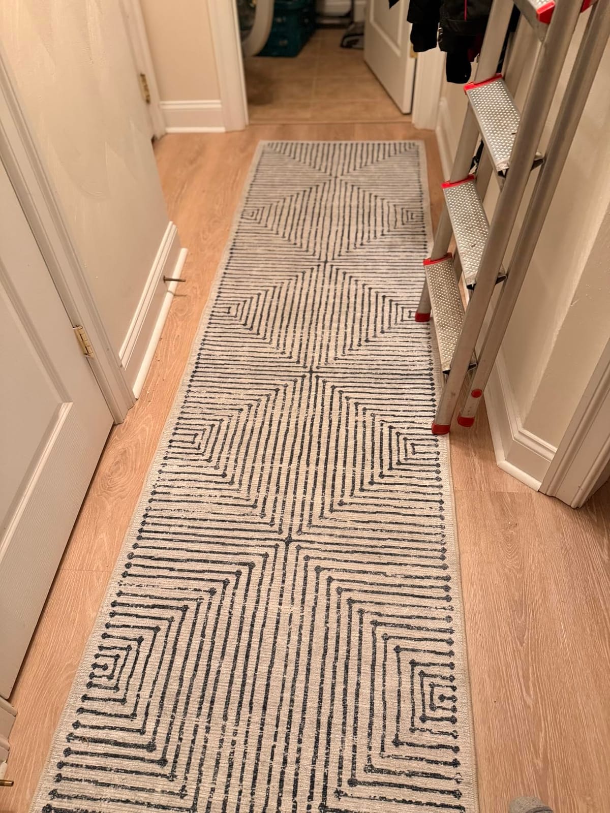 Caria Washable Non-Slip 5x7 Rug - Ivory/Black Striped Area Rug for Living Room, Bedroom, Dining Room, and Kitchen customer photo 1