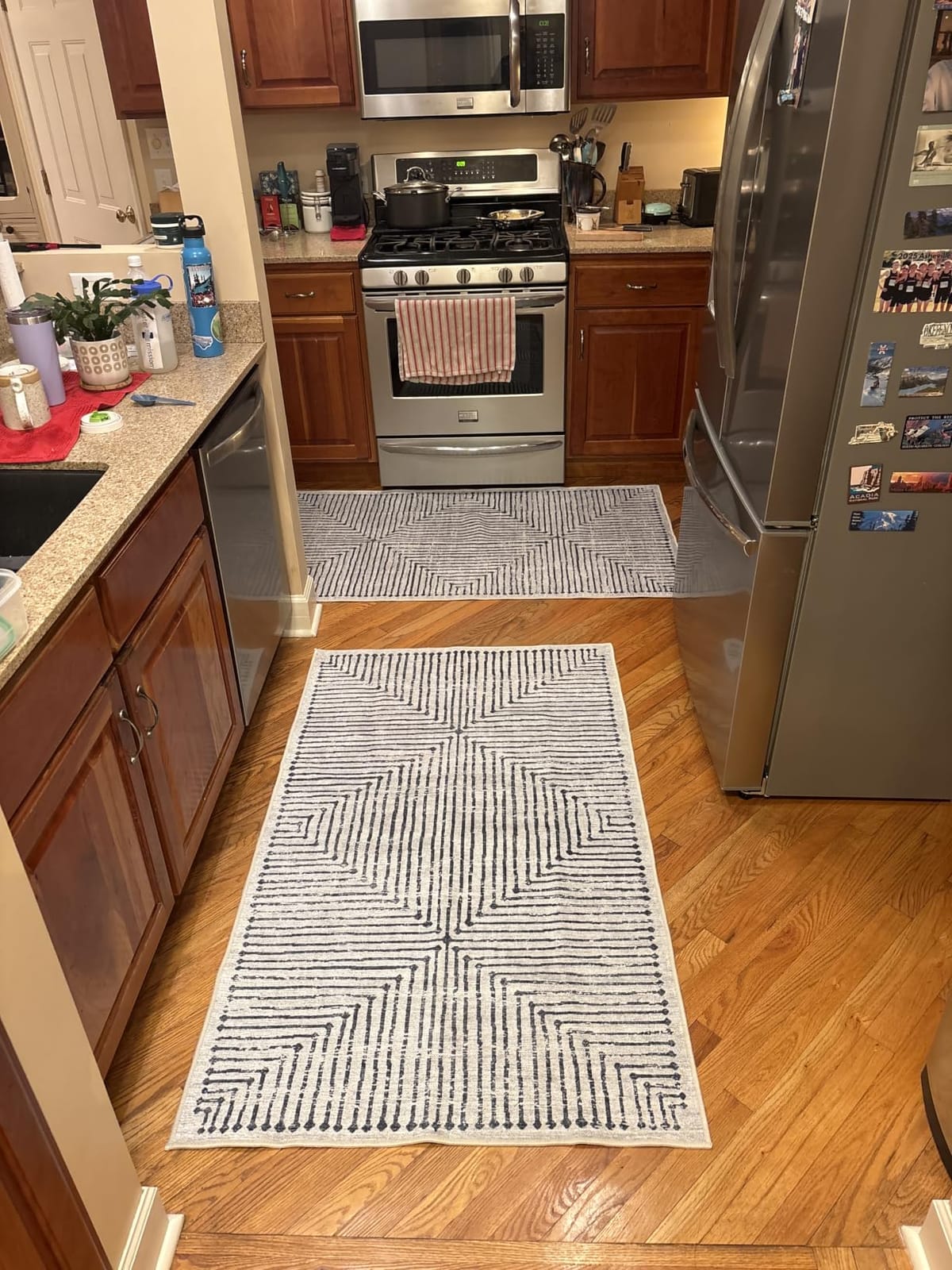 Caria Washable Non-Slip 5x7 Rug - Ivory/Black Striped Area Rug for Living Room, Bedroom, Dining Room, and Kitchen customer photo 2
