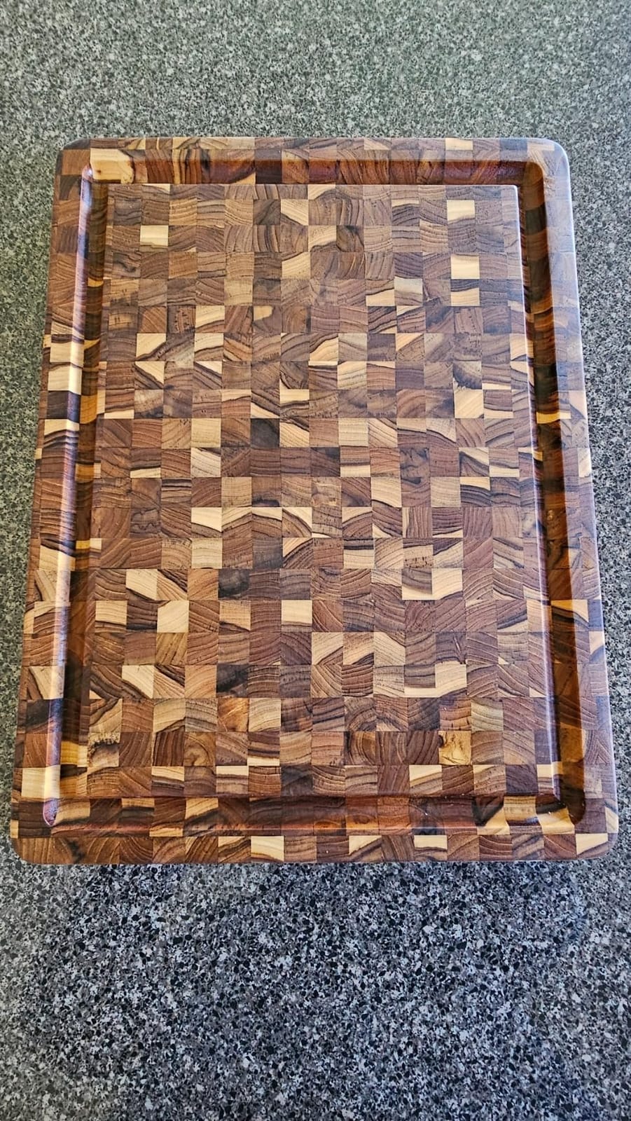 Yes4All Durable Teak Cutting Boards for Kitchen, [24''Lx18''Wx1.5” Thick] Extra Large End Grain Cutting Board, Pre Oiled Wood Cutting Boards, Thick Chopping Board w/Juice Grooves and Easy Grip Handle customer photo 1
