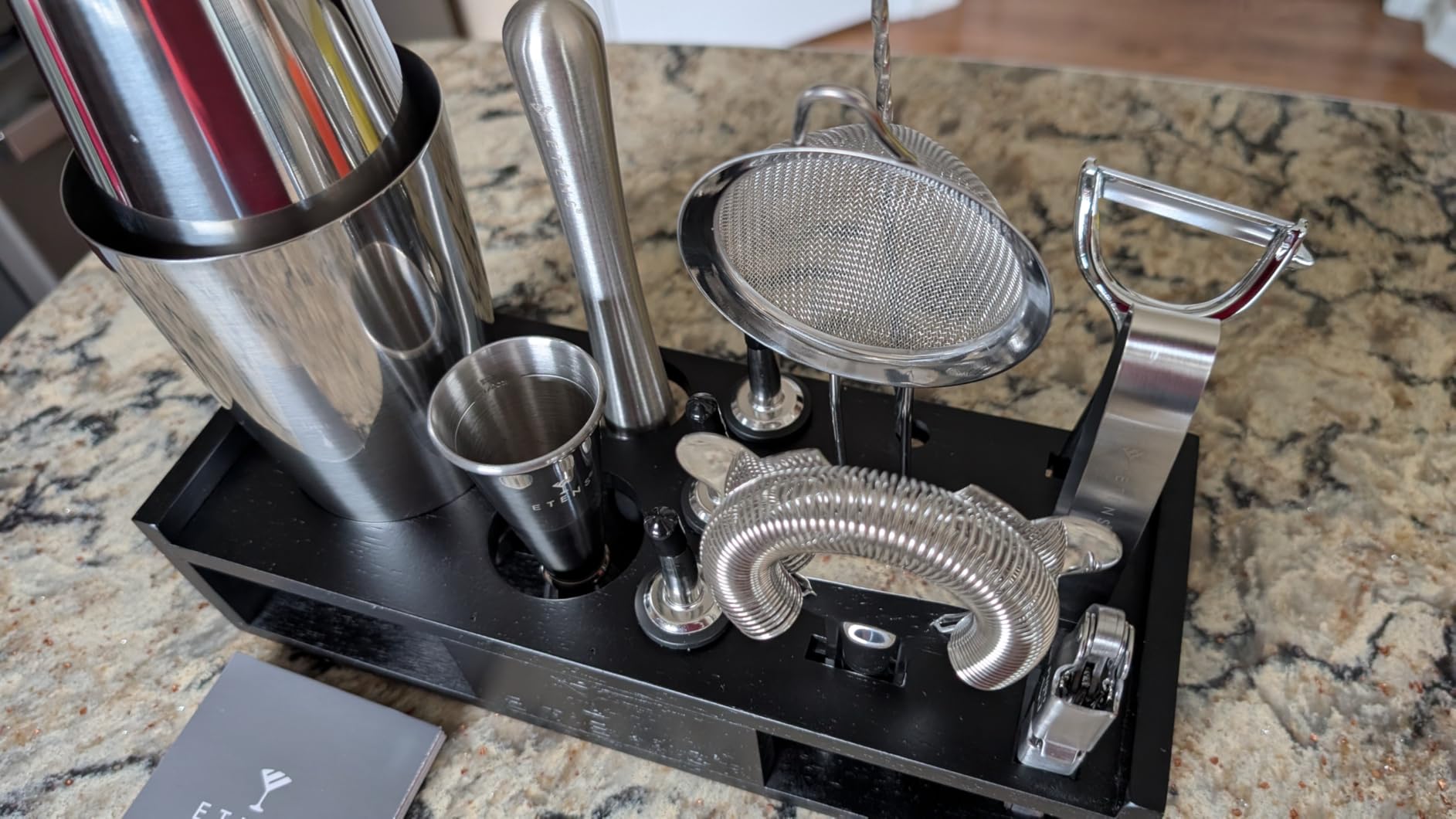 Premium 15-Piece Mixology Bartender Kit - Stainless Steel Cocktail Shaker Set with Wooden Stand | Professional Boston Shaker Bar Tool Set for Home & Expert Mixologists | Luxury Cocktail Making Gift customer photo 1