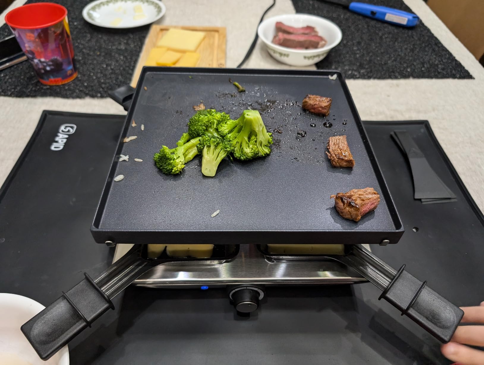 Swissmar Geneva Indoor Electric Raclette Grill, Cast Aluminum Top, 4-Person | Reversible Grill & Crepe Sides, 4 Heat-Resistant Spatulas & Dishes, Indoor & Outdoor Use, Enameled Matte Finish, Compact customer photo 2