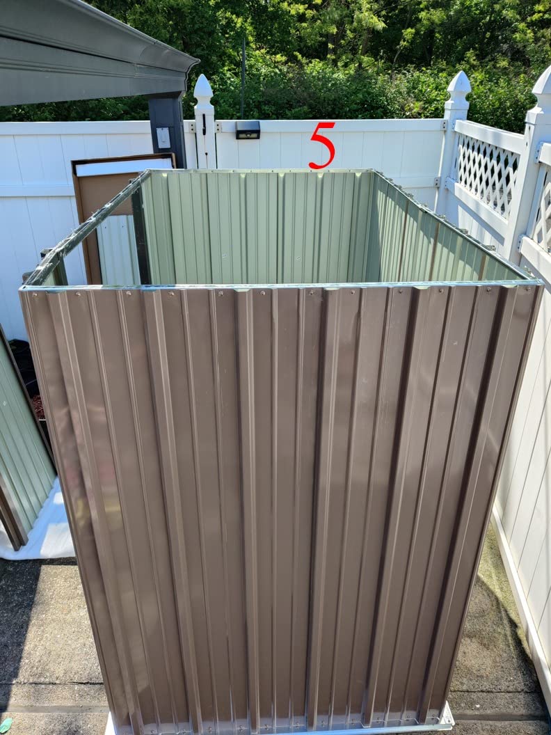 Gizoon 6x4 FT Outdoor Shed, Metal Garden Shed Lockable Doors, Dark Gray customer photo 2