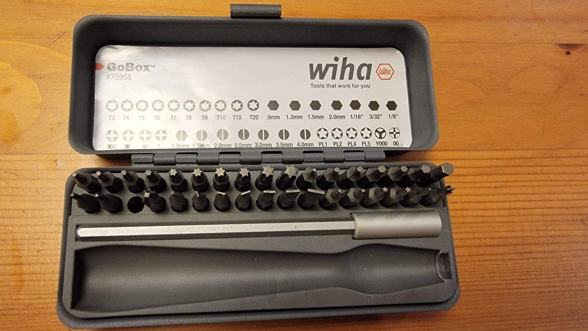 Wiha 75958 PicoFinish Precision Micro Bit Set with Extension, 36 Piece, Slotted, Phillips, Hex, Torx, Pentalobe customer photo 1