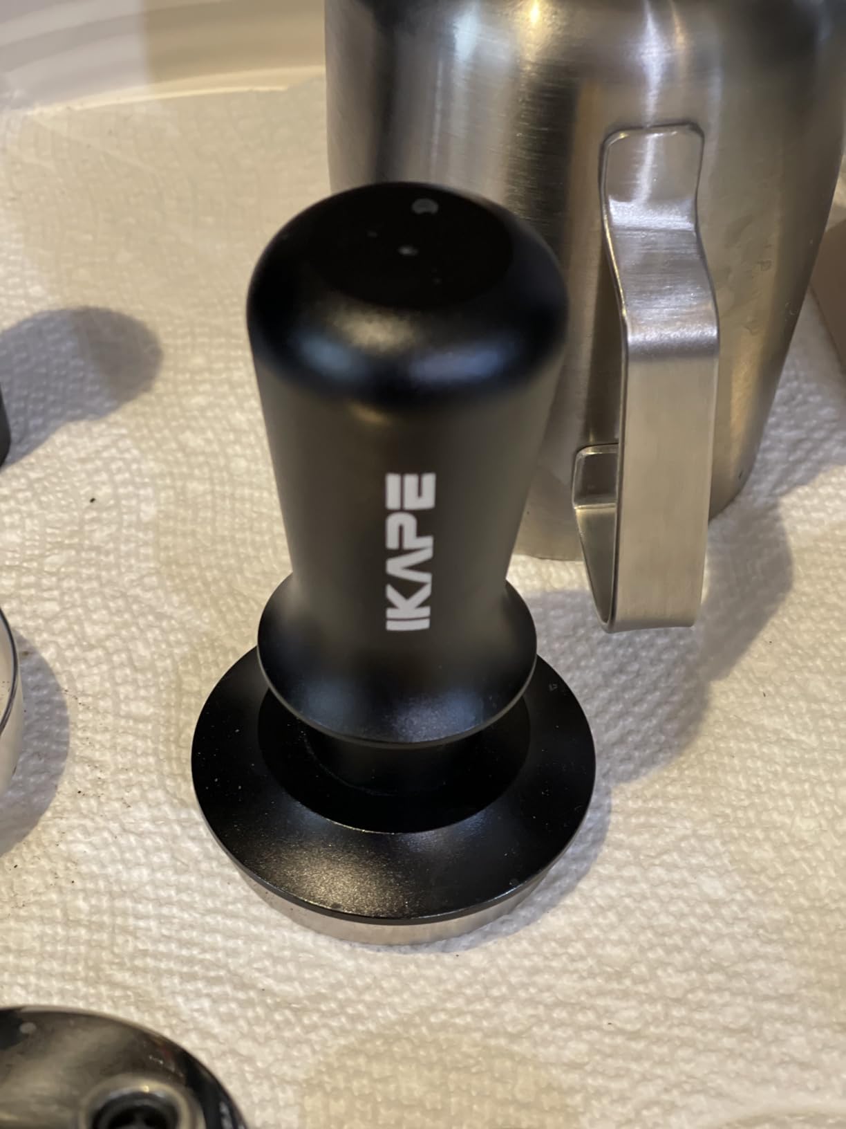 IKAPE 58.35mm Espresso Tamper, Premium Barista Coffee Tamper with Calibrated Spring Loaded, Threaded Stainless Steel Base Compatible with Espresso Machine Rancilio, Gaggia Bottomless Portafilter customer photo 2