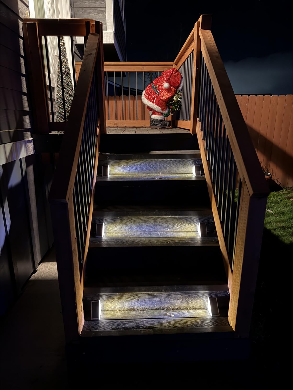NIORSUN Solar Step Lights, 6 Pack Warm White Solar Stair Lights Outdoor Waterproof IP67 Auto On Off, Solar Lights for Steps, Stair, Patio, Yard, Porch, Front Door, Sidewalk, Deck Decor customer photo 1