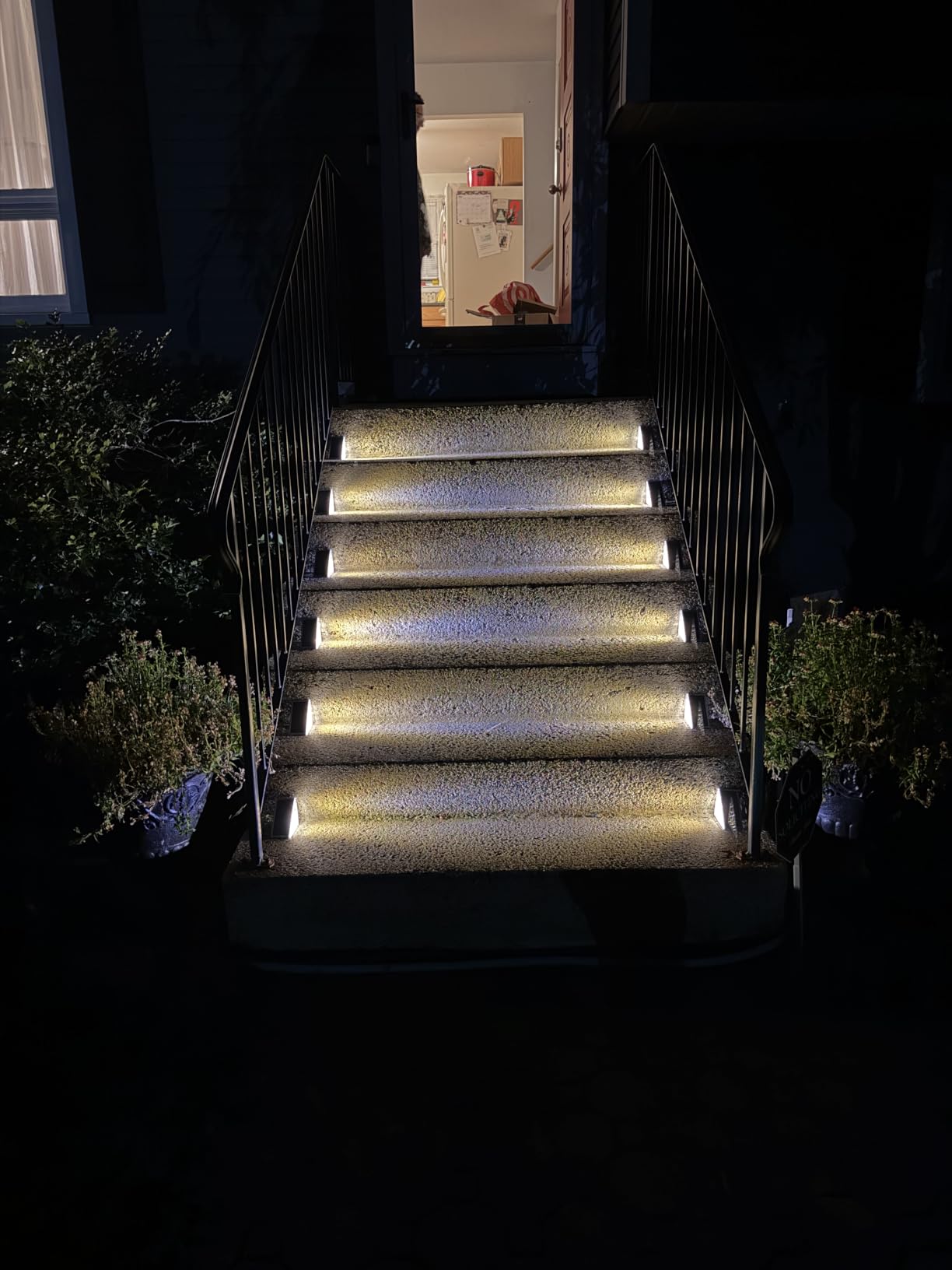 NIORSUN Solar Step Lights, 6 Pack Warm White Solar Stair Lights Outdoor Waterproof IP67 Auto On Off, Solar Lights for Steps, Stair, Patio, Yard, Porch, Front Door, Sidewalk, Deck Decor customer photo 2