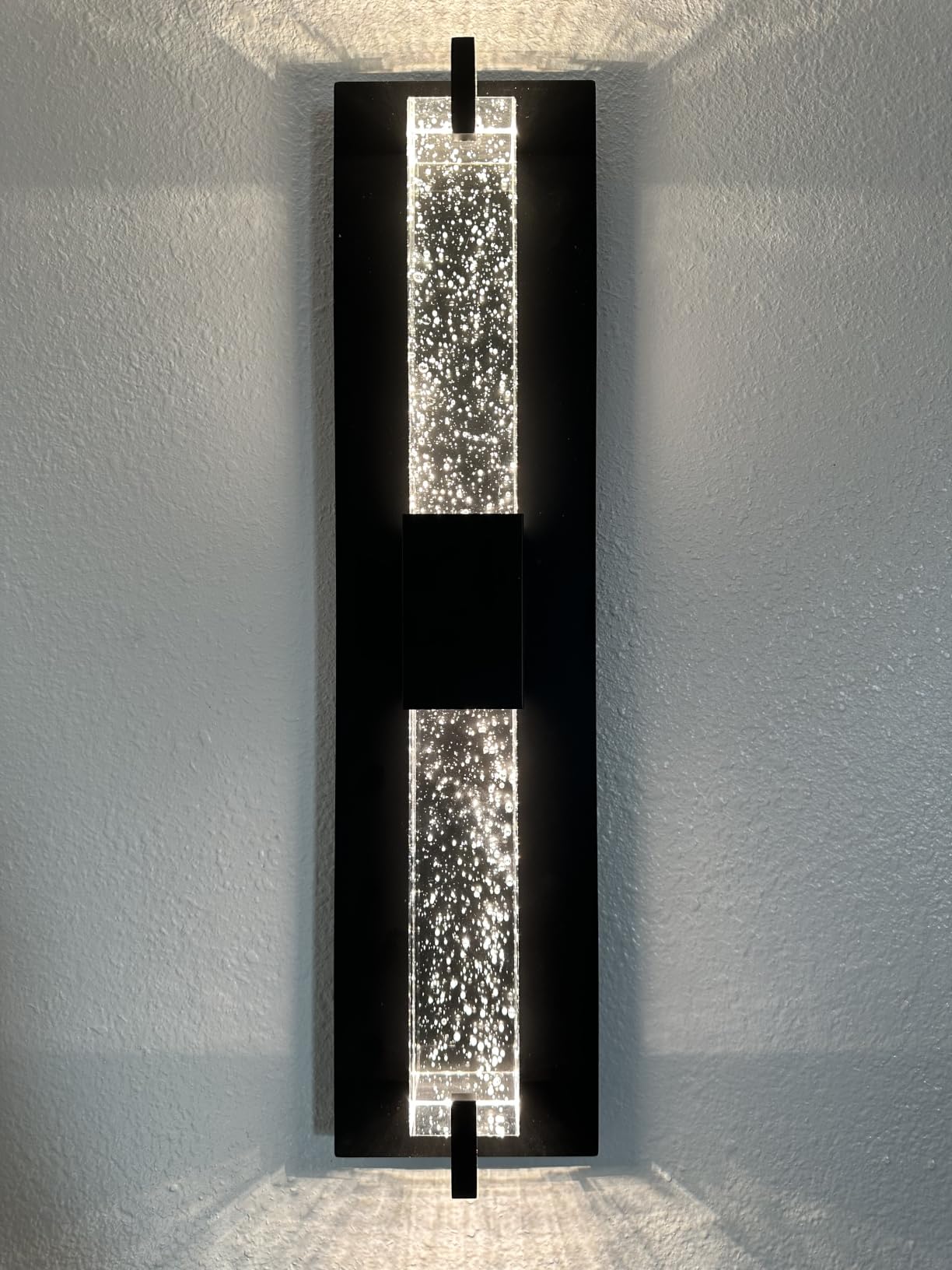 WOSHITU LED Wall Sconce Light: 19 Inch Black Modern Sconces Wall Lighting 3000K Dimmable Crystal Wall Lamps Indoor Bathroom Sconce Wall Mount Light Fixtures for Living Room/Bedroom/Hallway customer photo 1