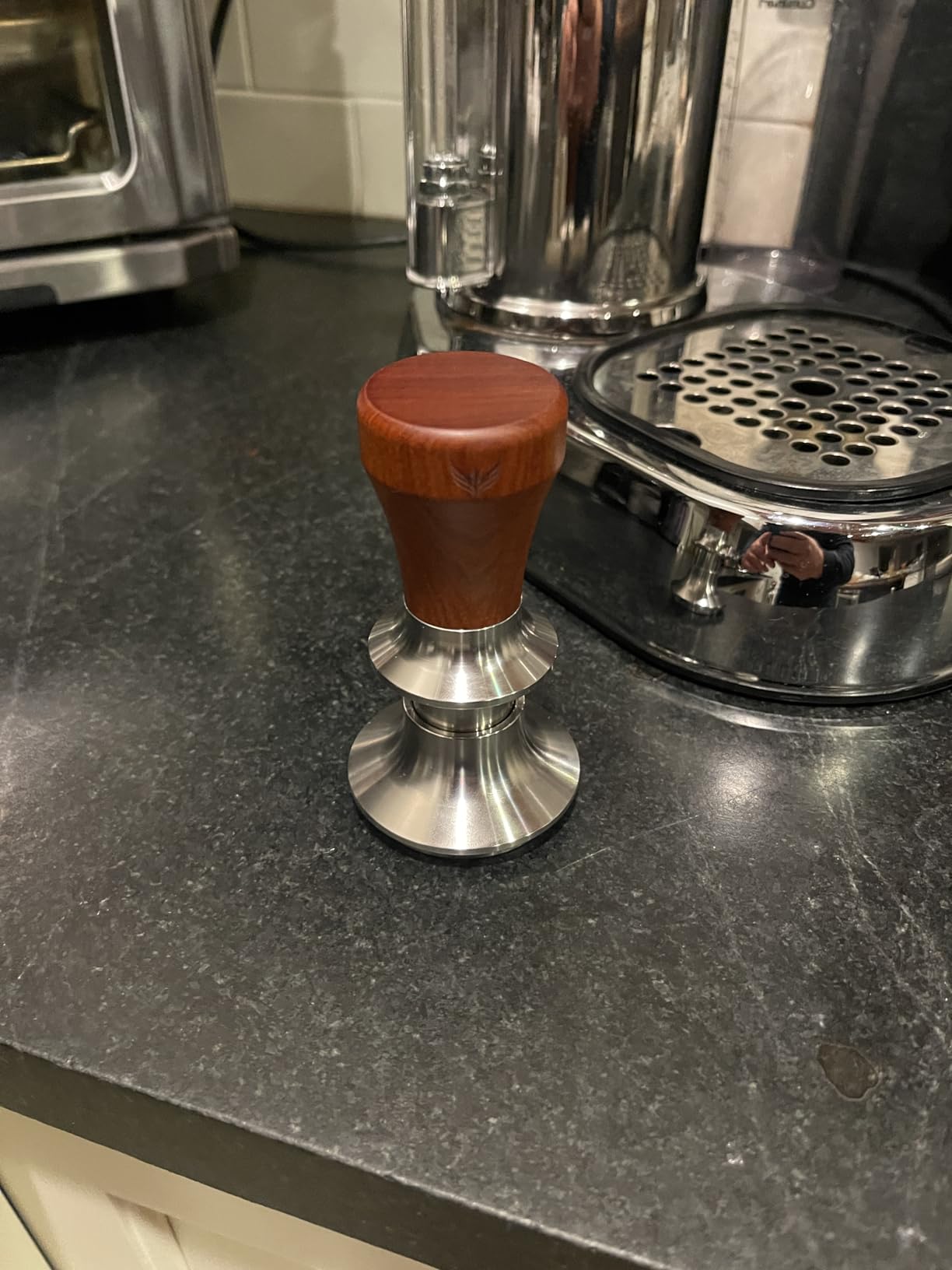 54mm Espresso Tamper for Breville Machines Rosewood Spring Loaded | Fits Barista Express, Pro, Touch, Bambino Plus, Infuser, Auto Leveling, Self Leveling 30LB Calibrated Coffee Tamper 53.3mm customer photo 1