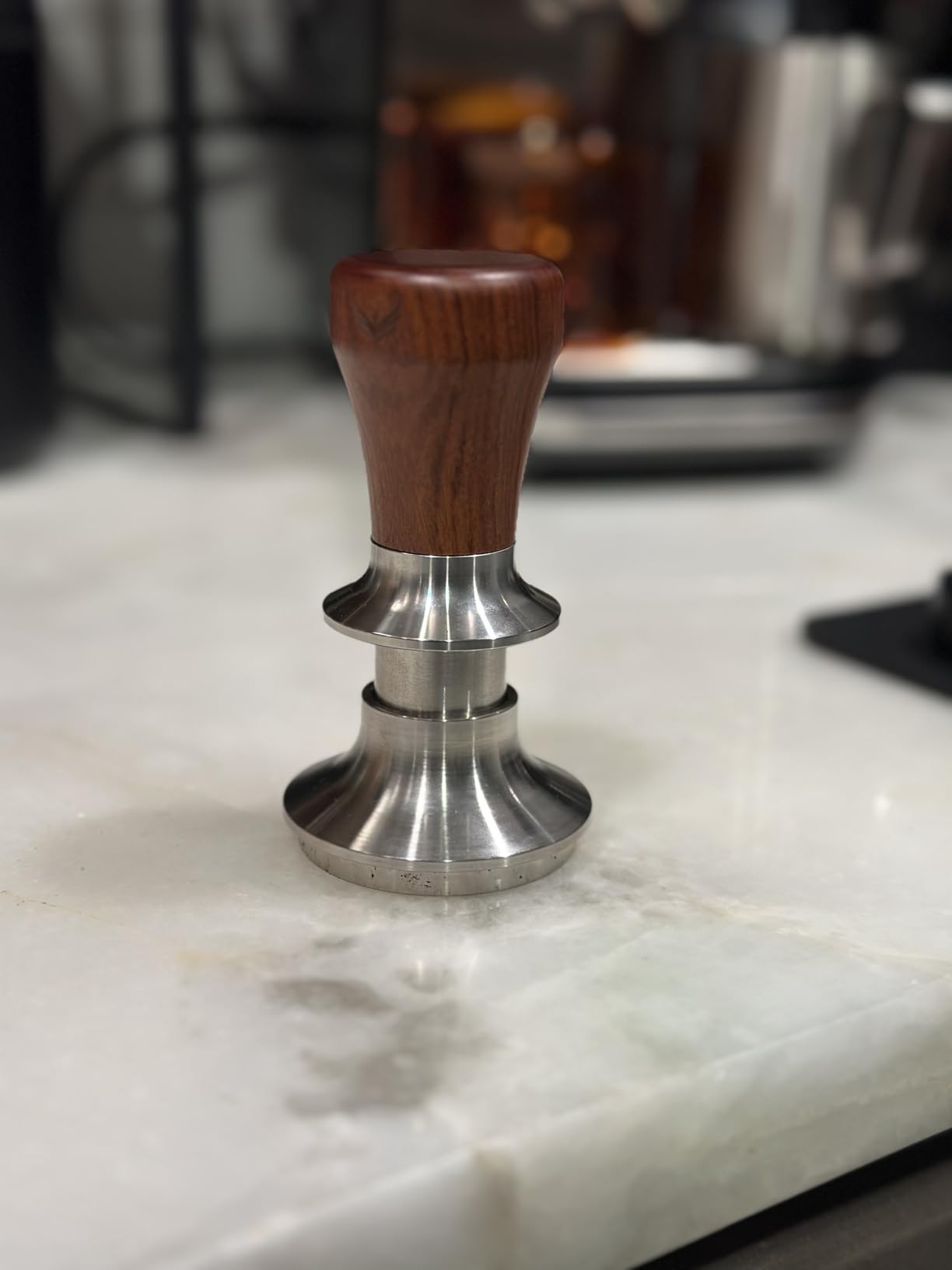 54mm Espresso Tamper for Breville Machines Rosewood Spring Loaded | Fits Barista Express, Pro, Touch, Bambino Plus, Infuser, Auto Leveling, Self Leveling 30LB Calibrated Coffee Tamper 53.3mm customer photo 2