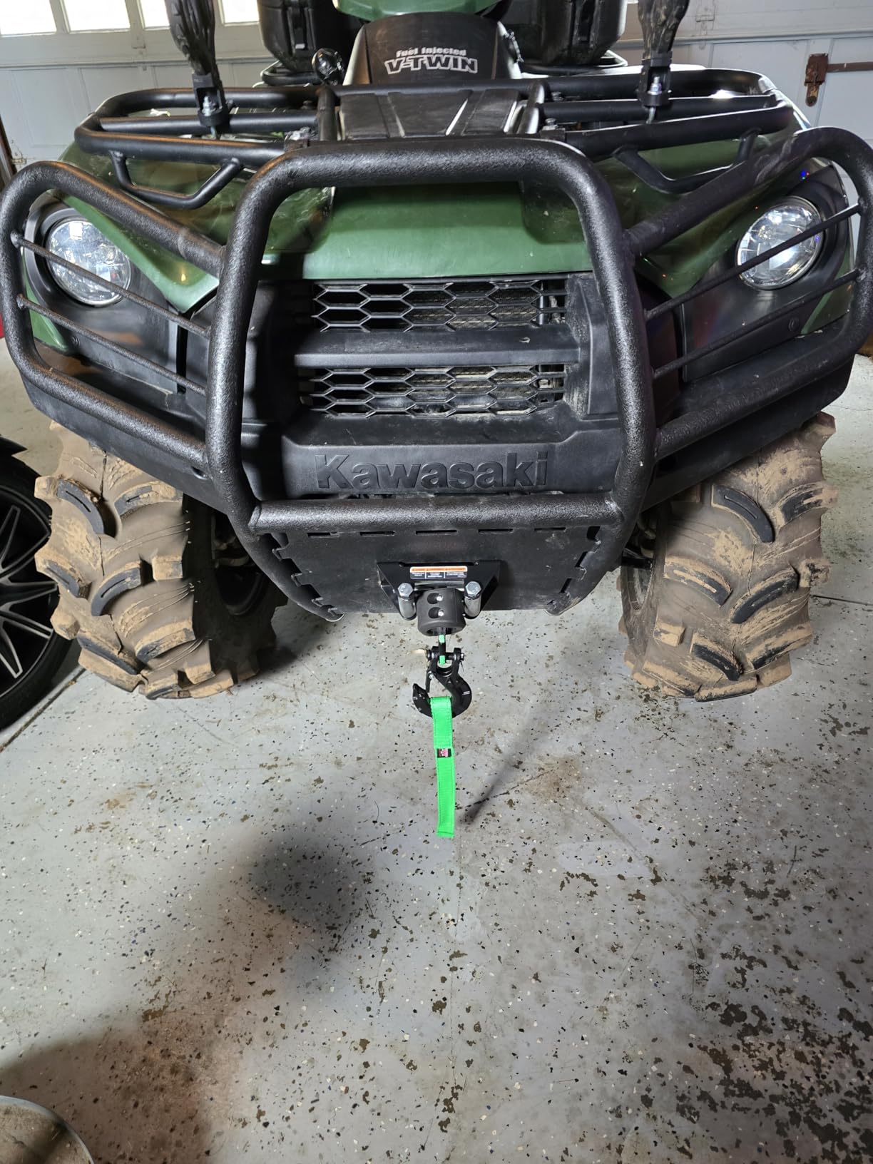 TYT Synthetic Winch Rope Kit - 1/4'' x 50' with 10000 lbs Strength, Protective Sleeve, Heavy Duty Hook, Rubber Stopper, & Safety Pull Strap for Off-Road 4x4 Vehicles (Green) customer photo 2