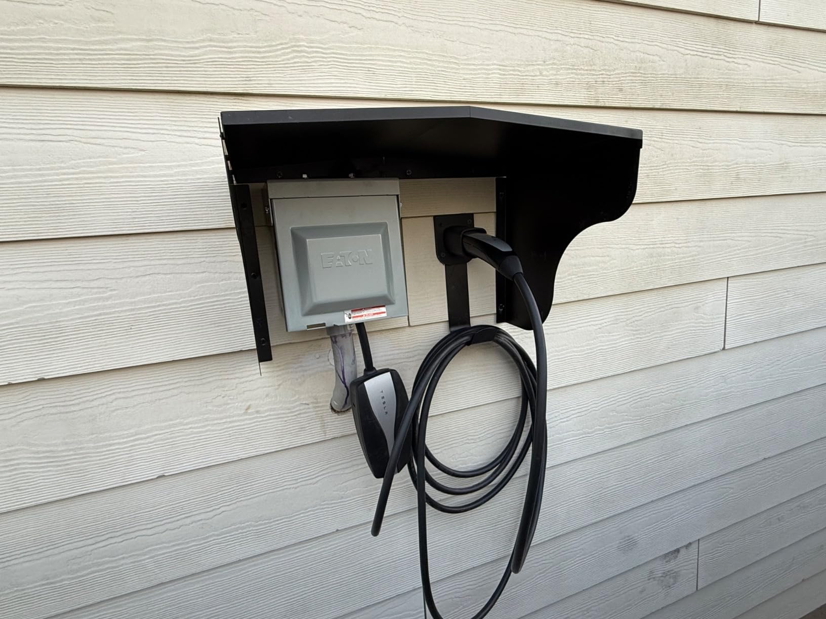 ENERLITES Tesla EV Charger Holster Wall Mount, for All Tesla Models | heavy-duty steel hook, cable storage, indoor/outdoor, easy install, UL Listed customer photo 2