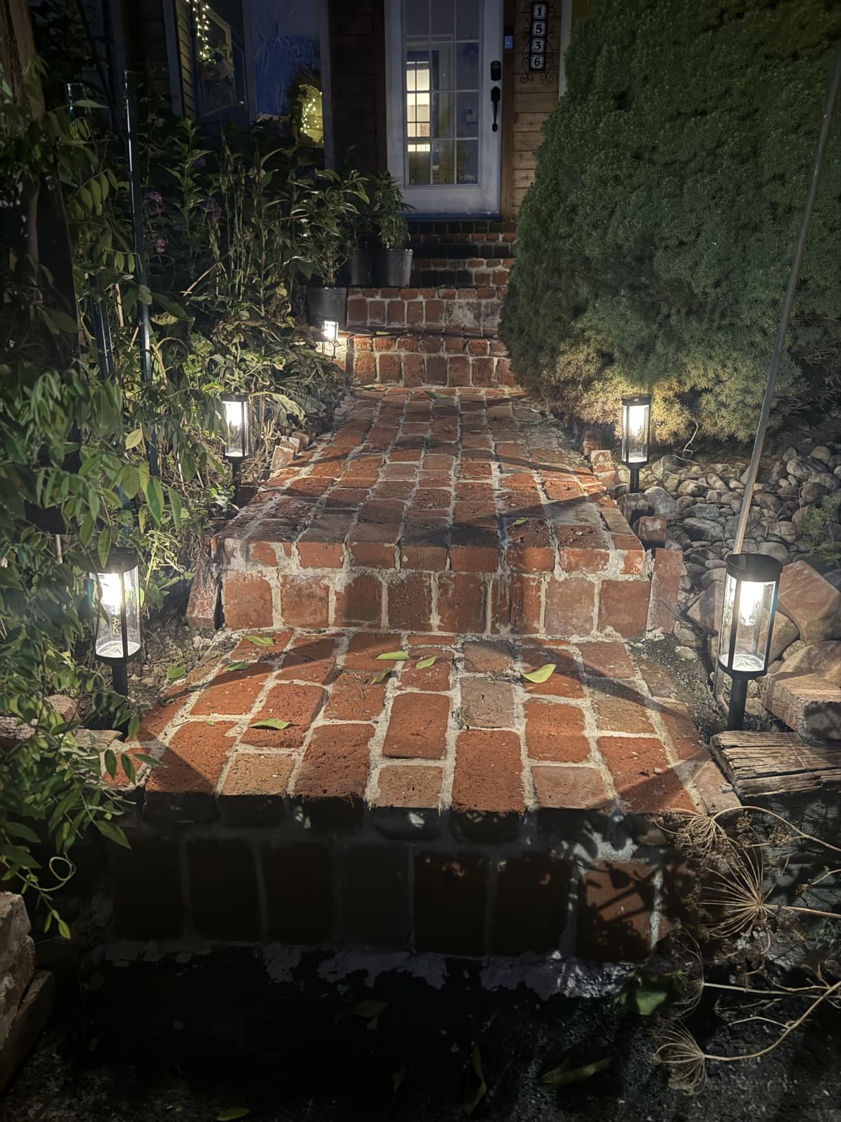 BITPOTT Solar Lights Outdoor, 8 Pack, Warm White, IP65 | For pathways and landscapes, Solar Landscape Lighting Waterproof pair auto on/off with 11-24 h runtime for front yards customer photo 1