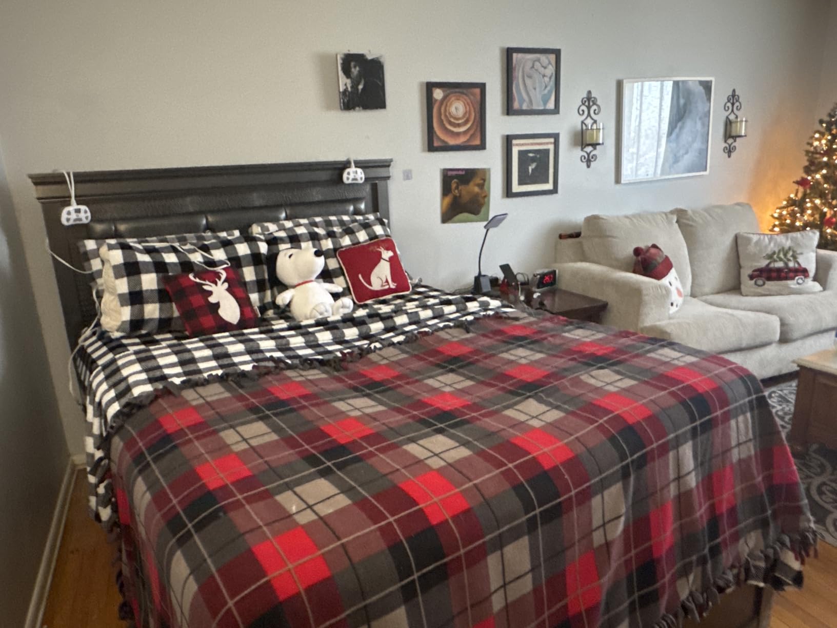 BEDELITE Flannel Sheets Queen Size Bed Set, Grey, 4 Pieces customer photo 1