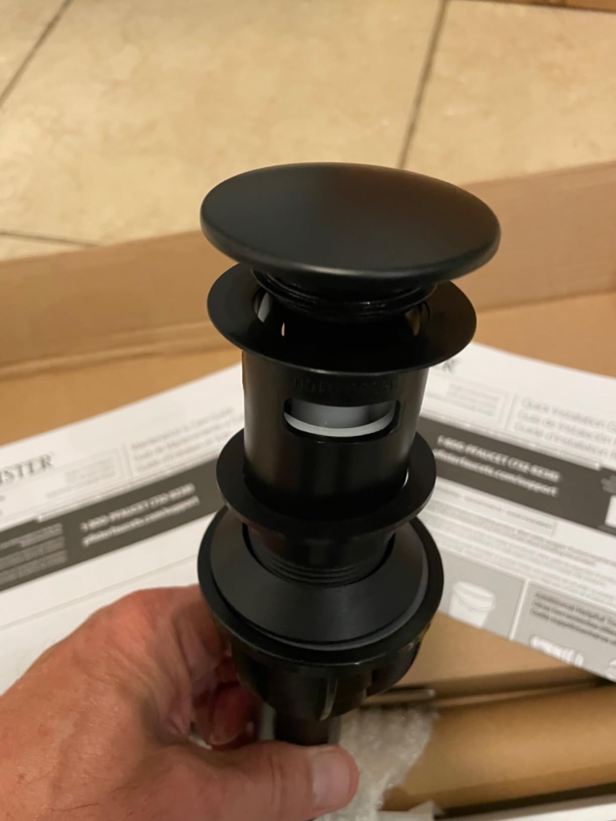 Pfister Vaneri Single Handle Bathroom Sink Faucet 1-Hole Matte Black Finish NSF Certified WaterSense with Push & Seal Drain TiteSeal Mounting Technology LF042VRIBB customer photo 1