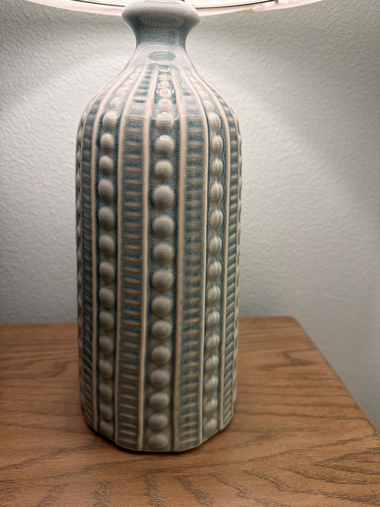 JUNNAI Green Ceramic Table Lamp 24.5