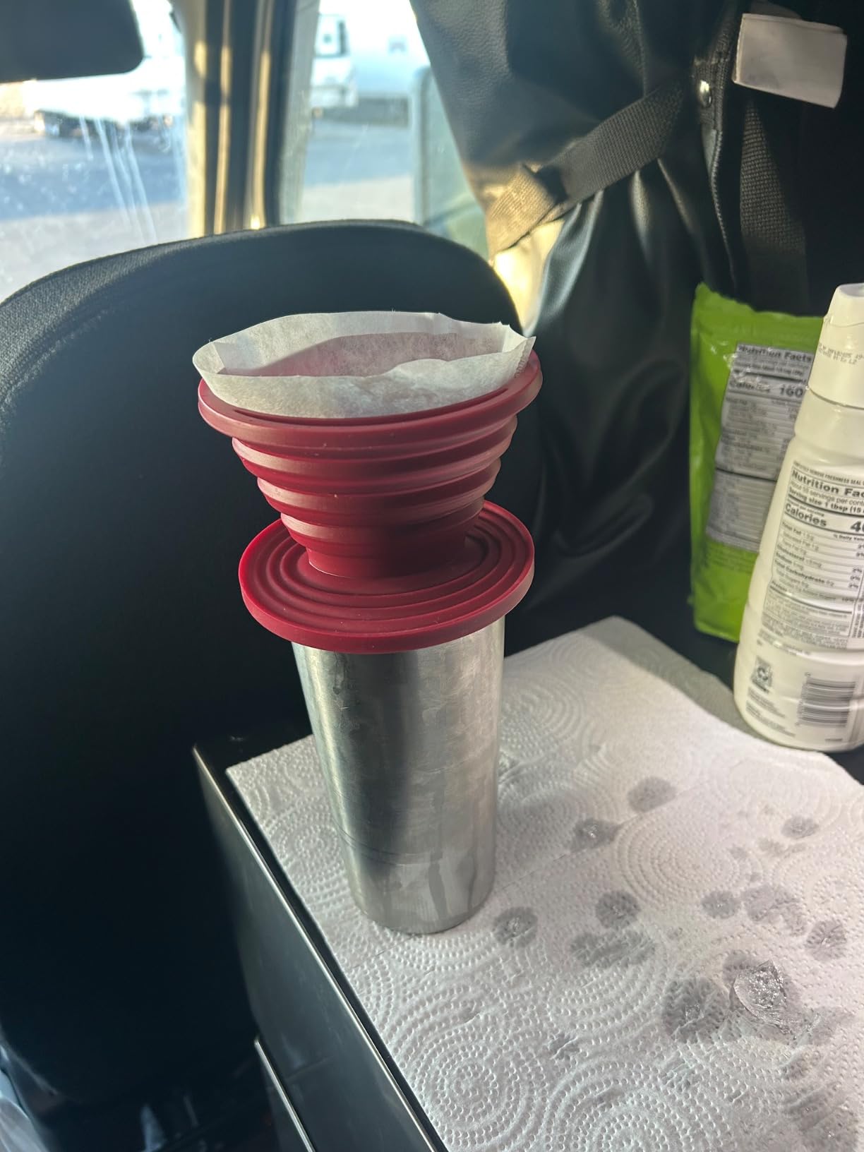 Attsky Collapsible Pour Over Coffee Dripper for Camping, 2-Pack, Red | Reusable Silicone Filter Holder for Travel & Backpacking, Brews 2+ Cups, Single-Cup Brewer, Compact Camp Coffee Maker Kit customer photo 1