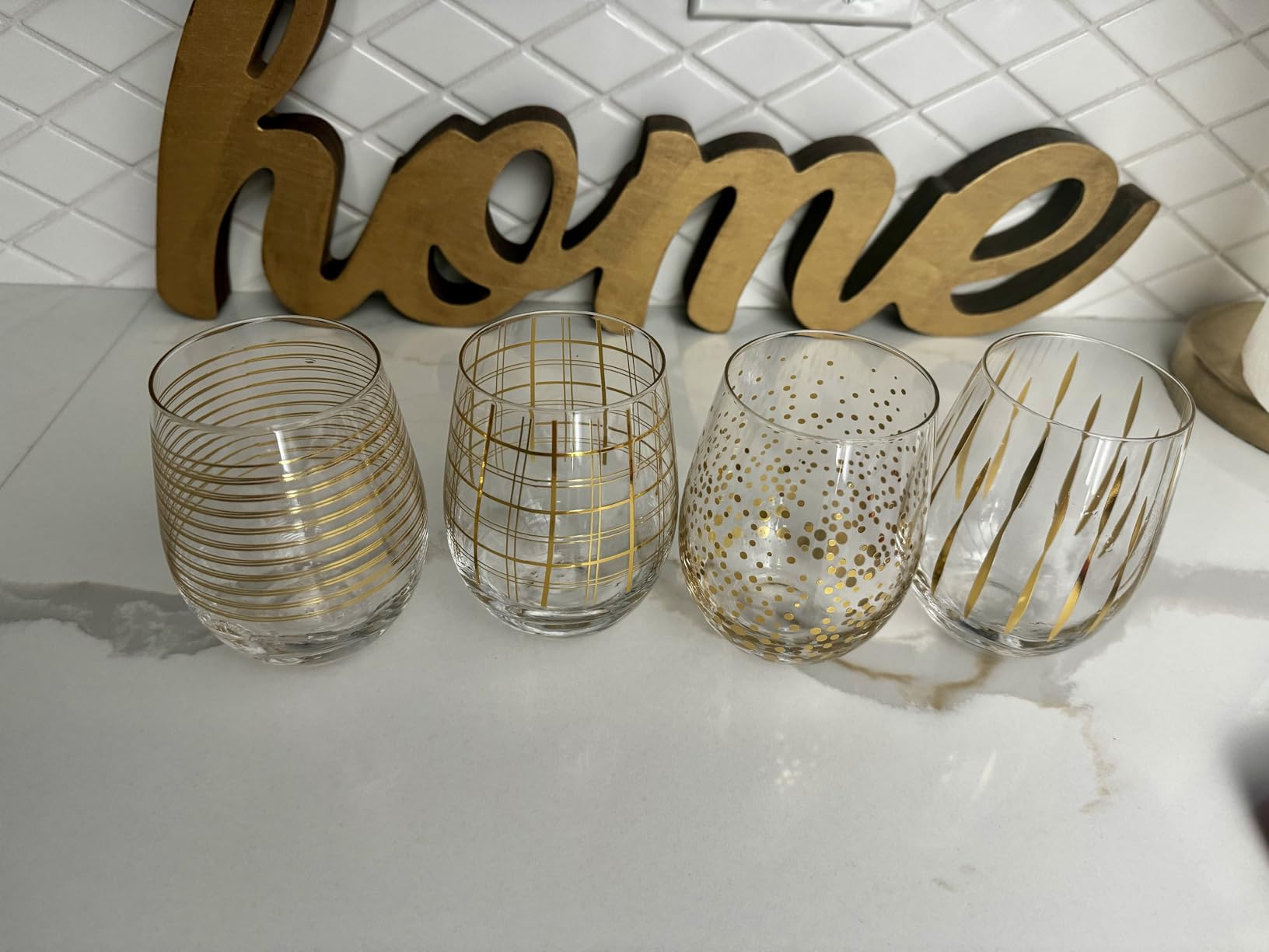 Joeyan Etched Champagne Flutes Glasses Cups, Handmade Aesthetics Glassware | Mouth Blown Art Decoration, Home Bar Essentials, Gifts for Wedding Anniversary Daily Use, Set of 4, 9.8 oz, Dishwasher Safe customer photo 1