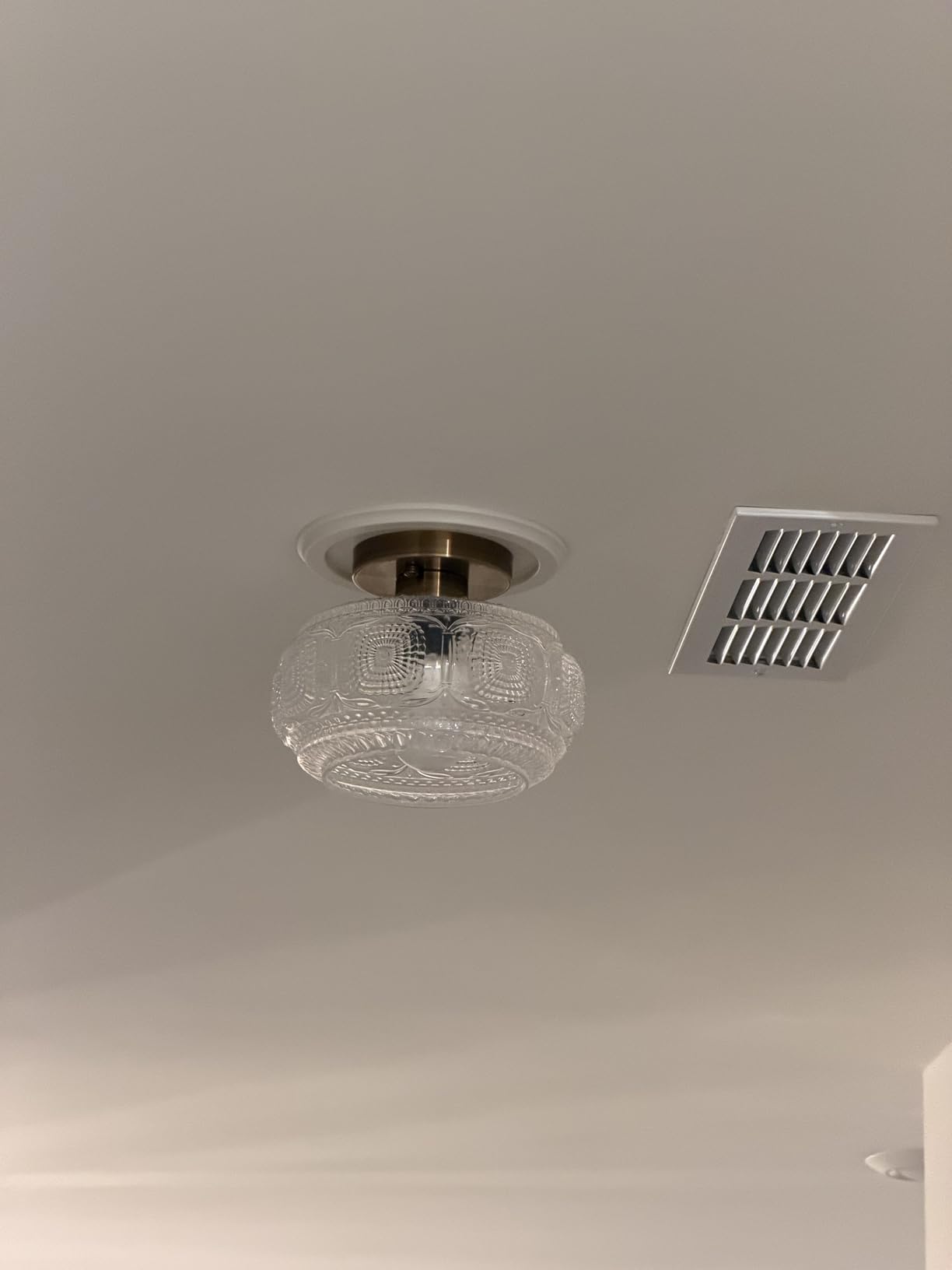 Globe Glass Semi Flush Mount Ceiling Light Fixture, Vintage Gold customer photo 2