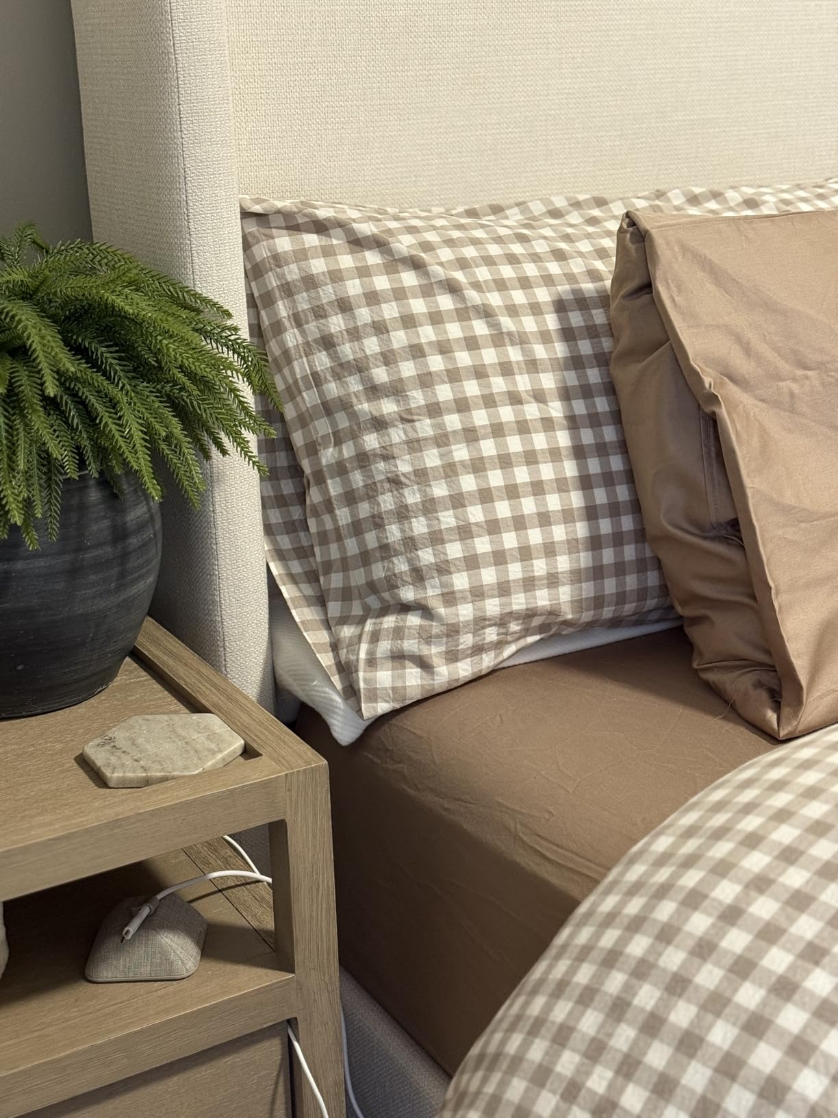 LANE LINEN Queen Sheet Set - 450TC Premium Long-Staple Cotton Sateen, White customer photo 1