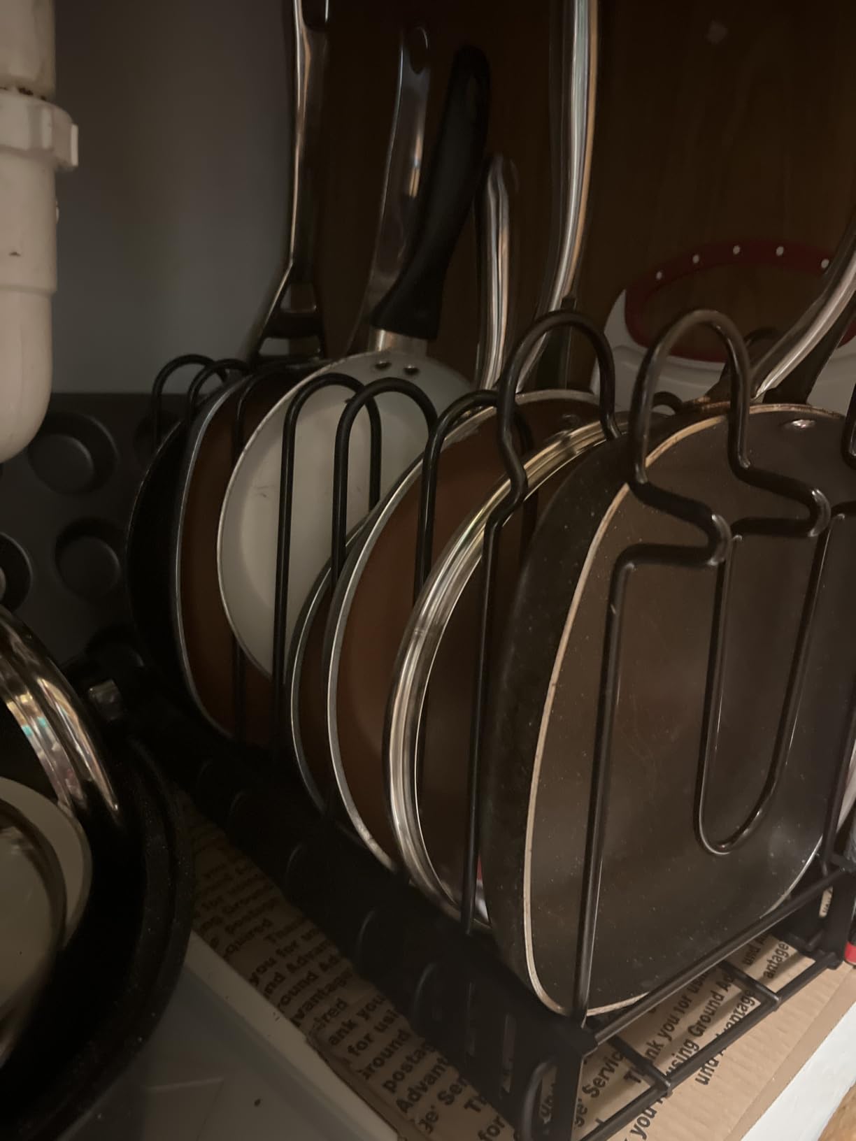 Pots and Pans Organizer Under Cabinet - 8-Tier Adjustable Pan Organizer Rack for Cabinet - Heavy-Duty Pot & Pan Organizer customer photo 1