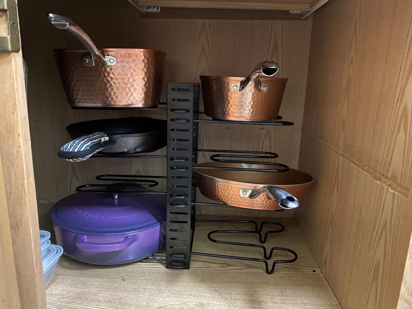 Pots and Pans Organizer Under Cabinet - 8-Tier Adjustable Pan Organizer Rack for Cabinet - Heavy-Duty Pot & Pan Organizer customer photo 2