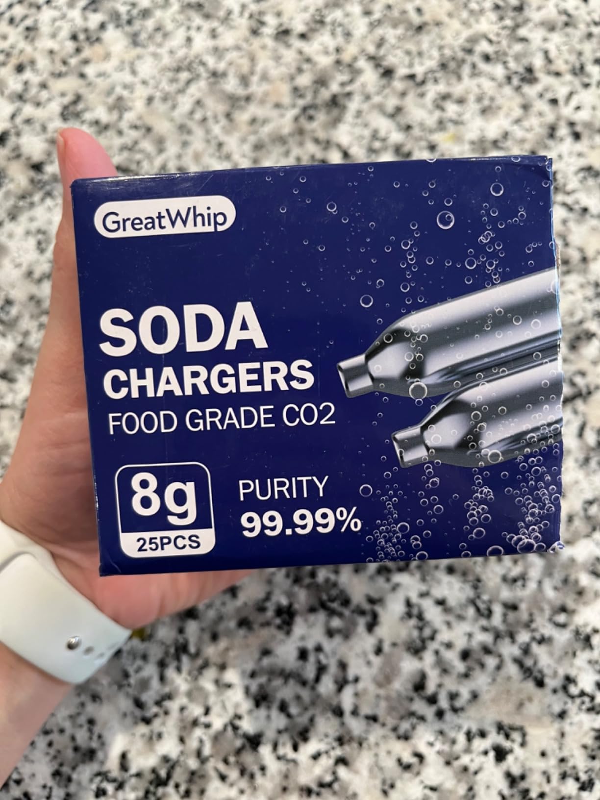 GreatWhip 8g CO2 Cartridges Compatible With Soda Siphon, 25 Pcs | Food-Grade Seltzer Water Cartridges, Non-Threaded, For Portable Sparkling Water Maker and Carbonated Water Maker customer photo 1
