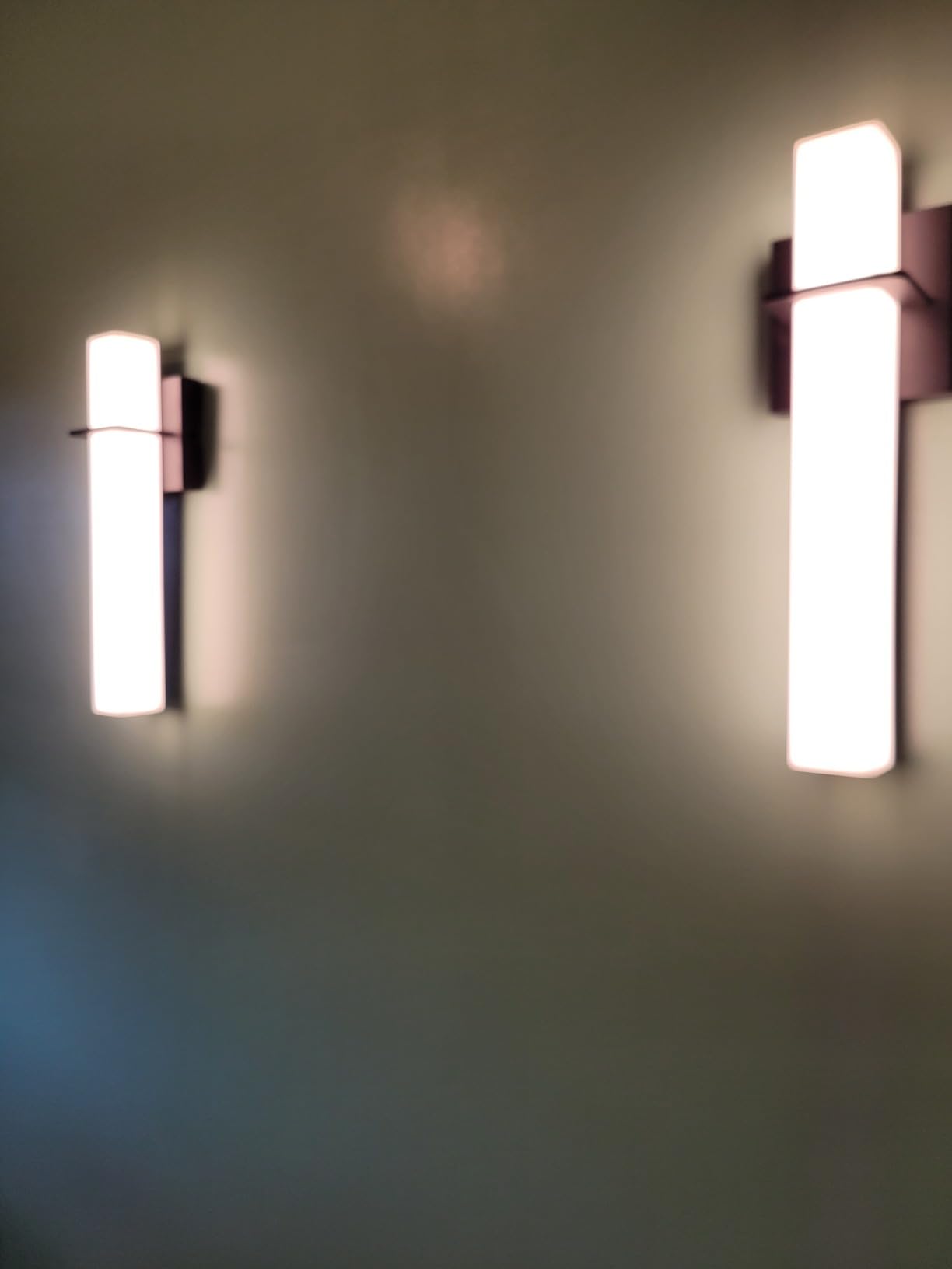 15.7inches Modern Led Wall Sconces, 18W 3000K 1200Lumen Bathroom Vanity Wall Lights with White Acrylic Lampshade, Indoor Hardwired Wall Lamp for Bedroom Living Room (Black, 2-Pack) customer photo 1