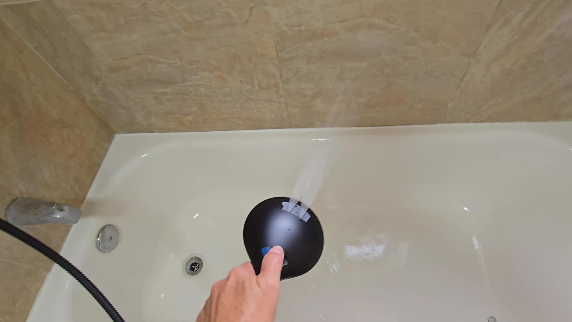 AquaCare High Pressure 8-mode Handheld Shower Head - Anti-clog Nozzles, Built-in Power Wash to Clean Tub, Tile & Pets, Extra Long 6 ft. Stainless Steel Hose, Wall & Overhead Brackets customer photo 1