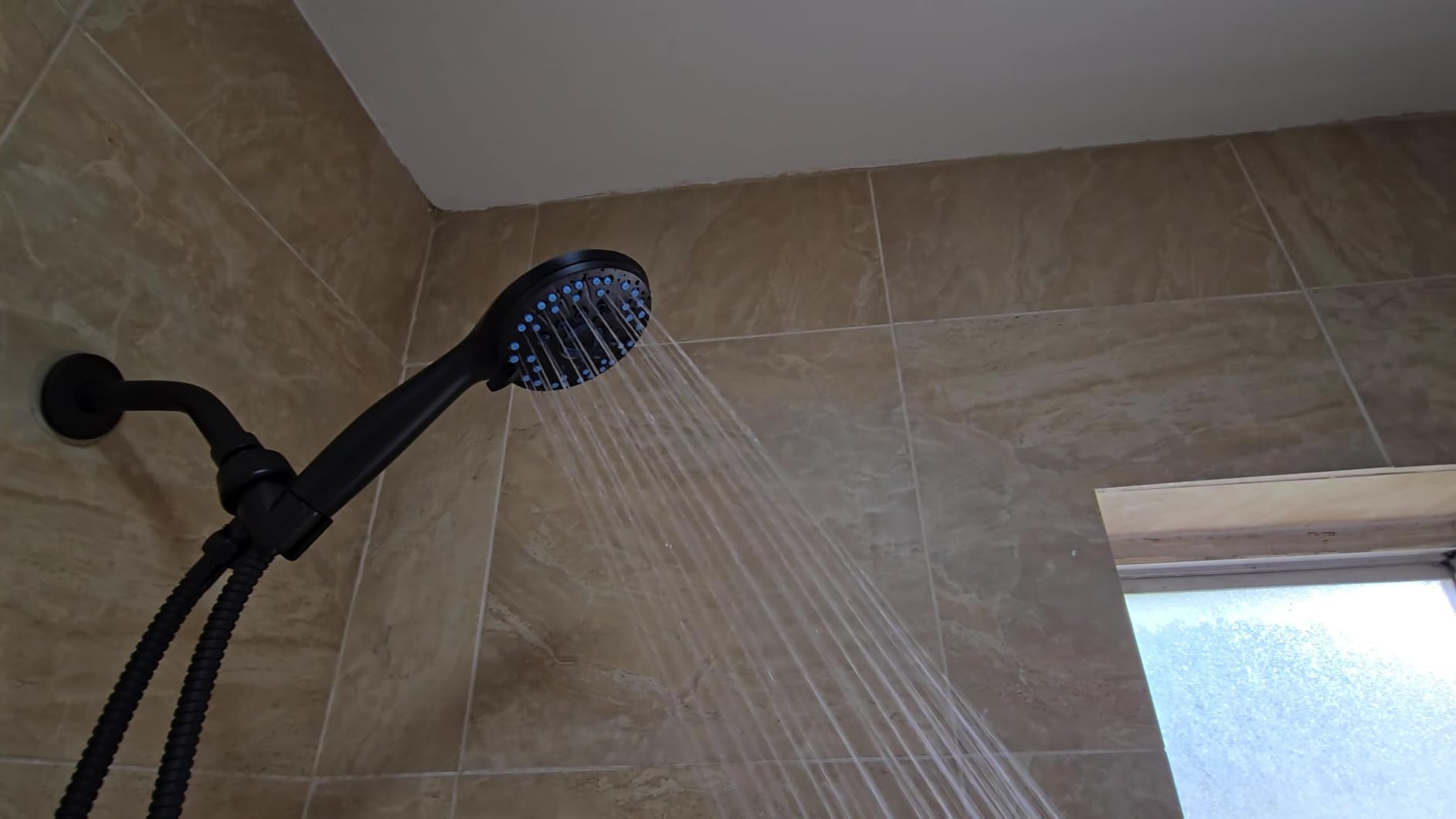 AquaCare High Pressure 8-mode Handheld Shower Head - Anti-clog Nozzles, Built-in Power Wash to Clean Tub, Tile & Pets, Extra Long 6 ft. Stainless Steel Hose, Wall & Overhead Brackets customer photo 2