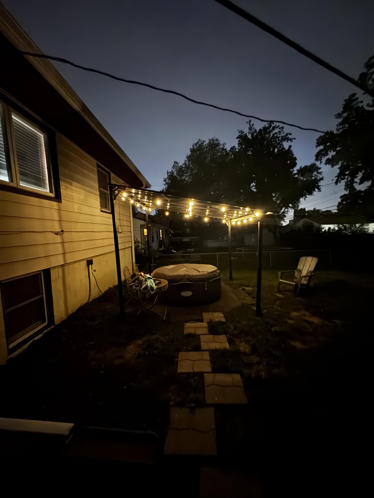 addlon 52FT(48+4) Solar String Lights Outdoor, Waterproof Dimmable 16+1 LED | Patio Lights with Remote & USB Charging, Timer, 3 Light Modes, Shatterproof, Solar Lights Outdoor for Camping Backyard Garden customer photo 2