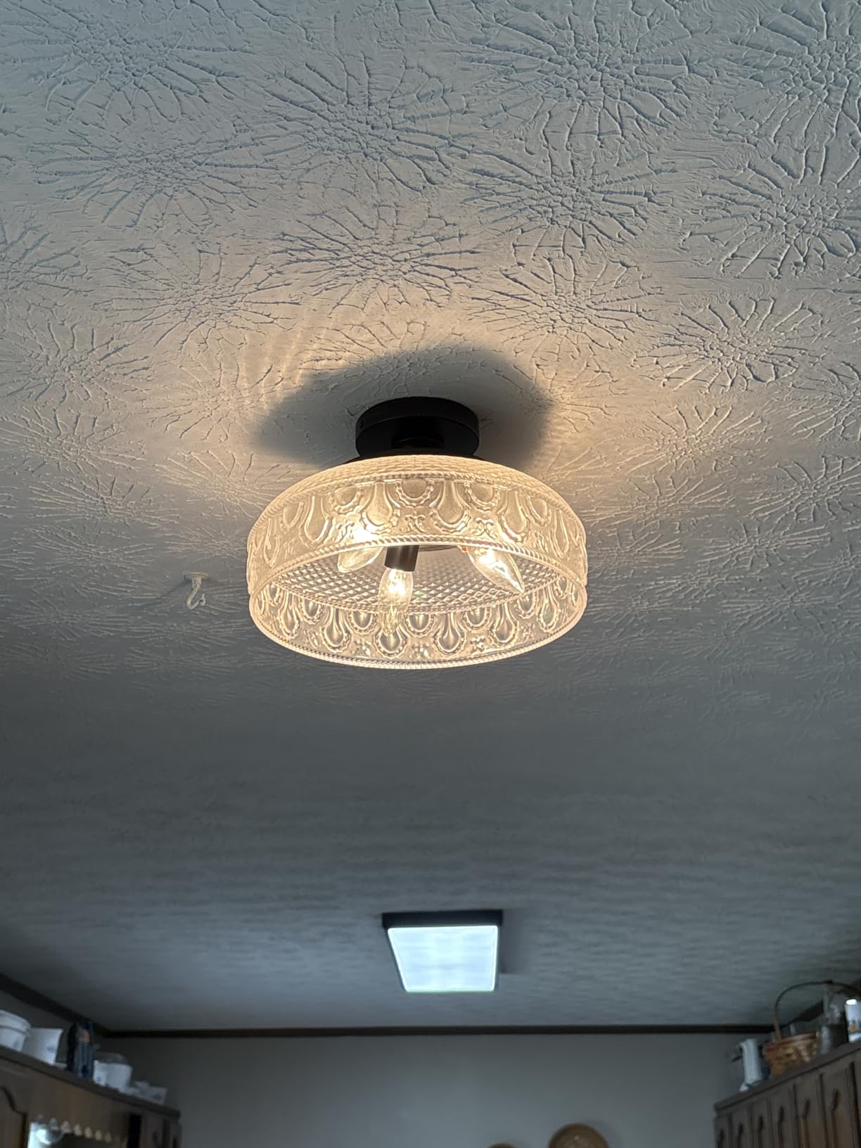 Lamomo Semi Flush Mount Ceiling Light, Golden Hallway Fixture, 12in customer photo 1