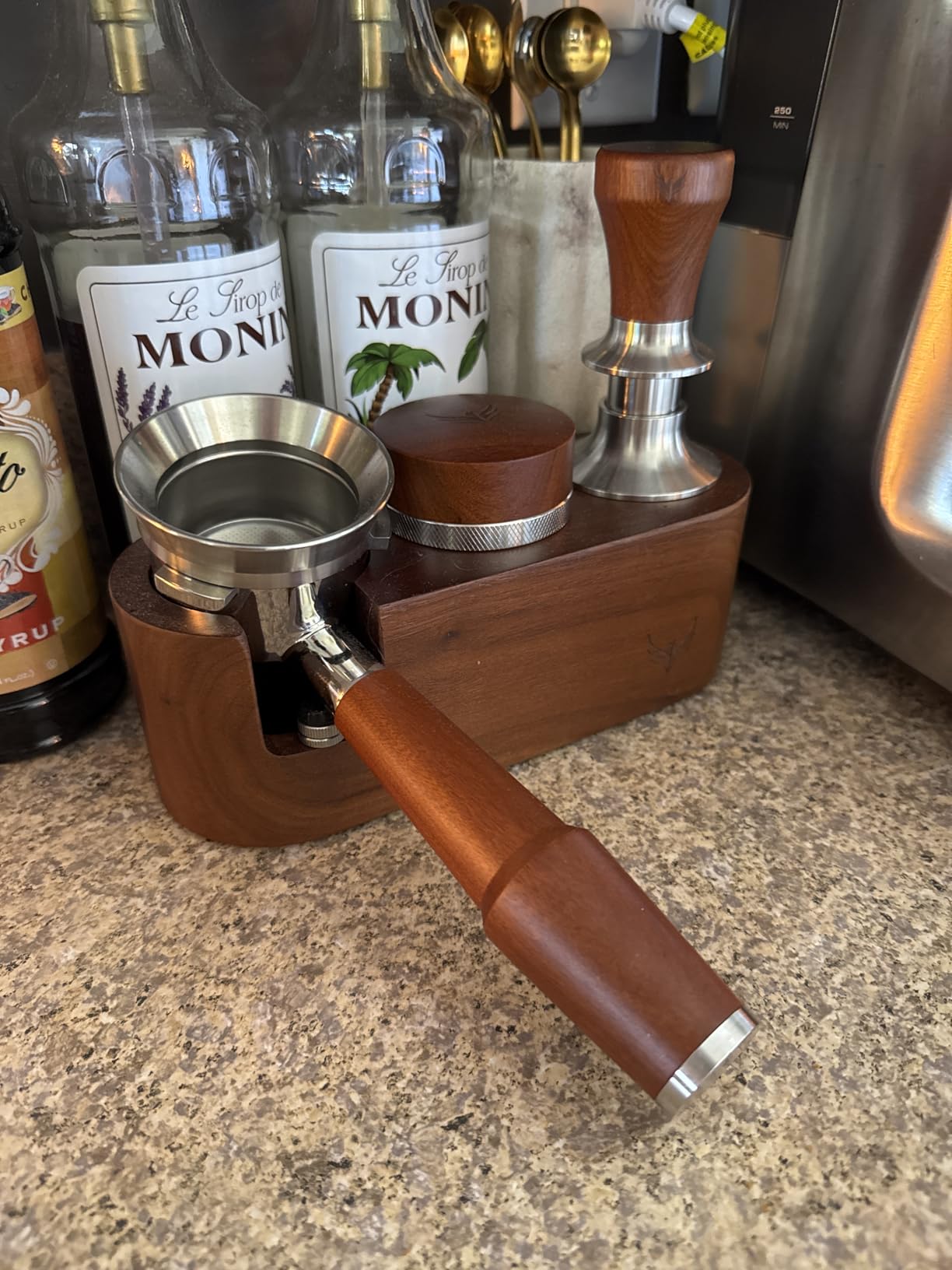 54mm Bottomless Portafilter Breville Compatible Rosewood Handle & Naked 18-21 Gram Filter Basket Included Fits Barista Express, Pro, Touch, Bambino Plus, Infuser, Duo Temp Pro Impress customer photo 2