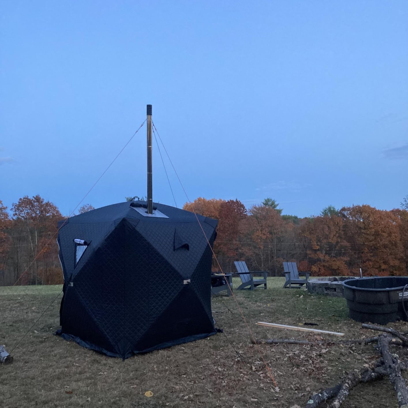 WILLOWYBE Outdoor Sauna Tent Pro - 4-Person, All-Weather, Insulated, Solid, Panoramic View, Easy Setup customer photo 2