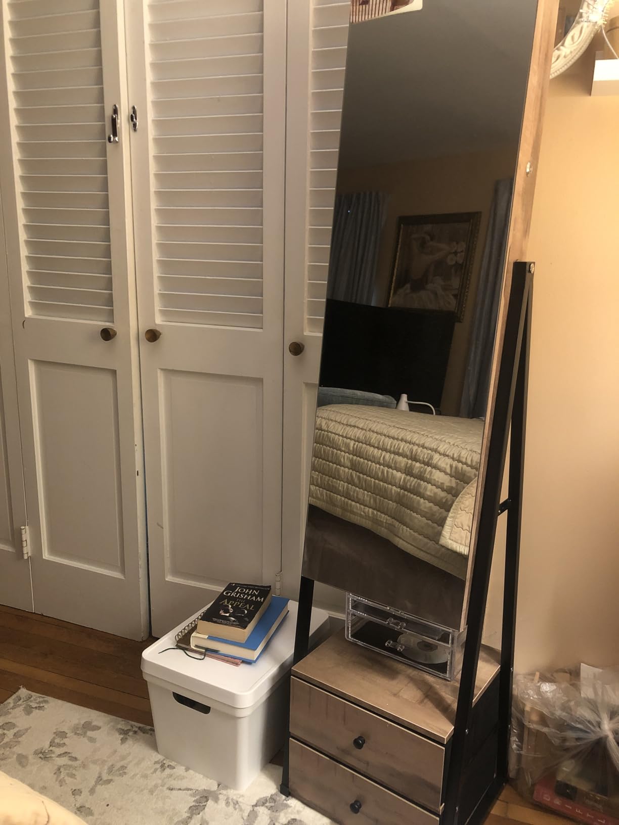 Nicetree Mirror Jewelry Cabinet, Lockable Full Length Mirror, 2 Drawers customer photo 2