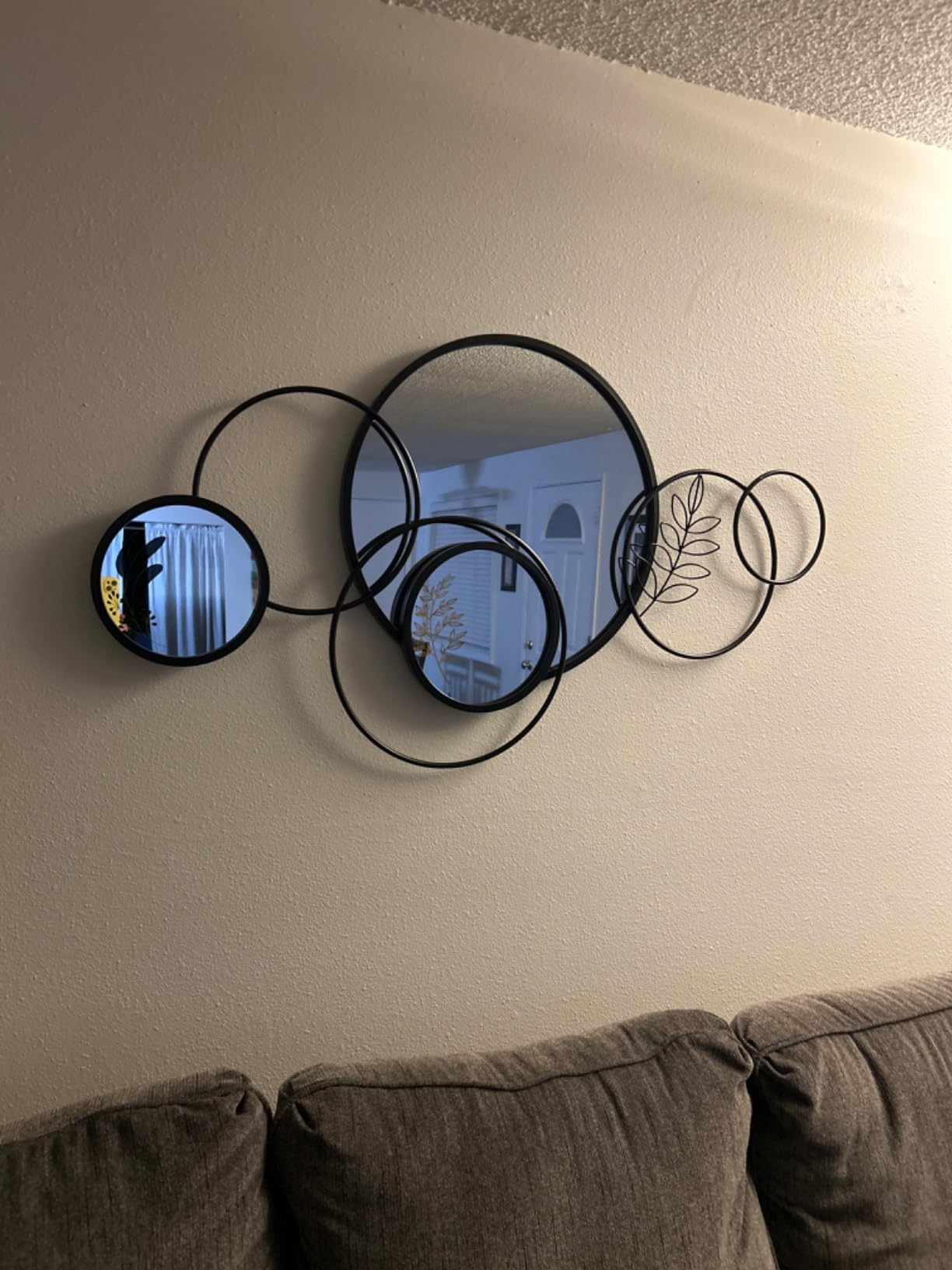 Wall Mirror Decorative, Round Decorative Mirror, Large Decor Metal Wall Art | 45''x25.5'' Print Mirror for Entryway, Living Room, Bedroom, Dining Room Kitchen Decor customer photo 1
