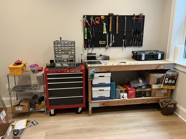 Ultrawall Metal Pegboard Wall Panels, Peg Boards for Garage Tool Storage | Heavy Duty Pegboard Tool Storage Kit for Home, Craft Room Black 4 Pcs customer photo 2