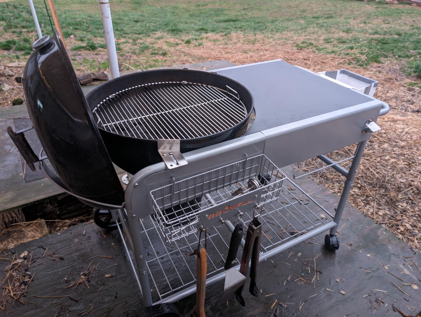 Pizza Oven Table Grill Cart for Ninja Woodfire, Blackstone Griddle, Ooni | 51'' Outdoor Pizza Oven Stand with Seasoning Tray for Outdoor Cooking, BBQ Prep Station, Easy Assembly 30048 customer photo 2