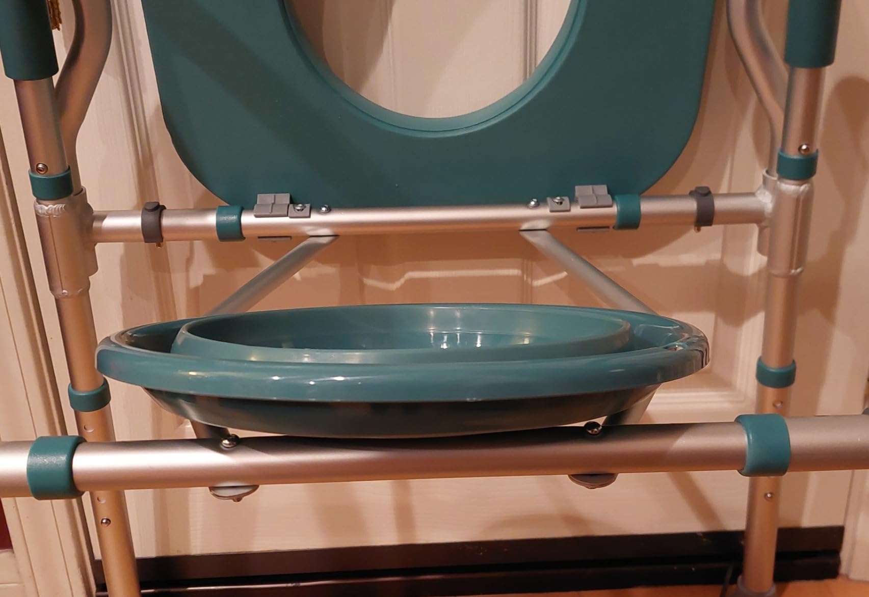 PELEGON Raised Toilet Seat with Handles (400lb) - Adjustable Height & Width Toilet Chair with Arms, Toilet Riser with Handles, Toilet Chair Over Toilet, Handicap Toilet Seat for Elderly (Teal) customer photo 1