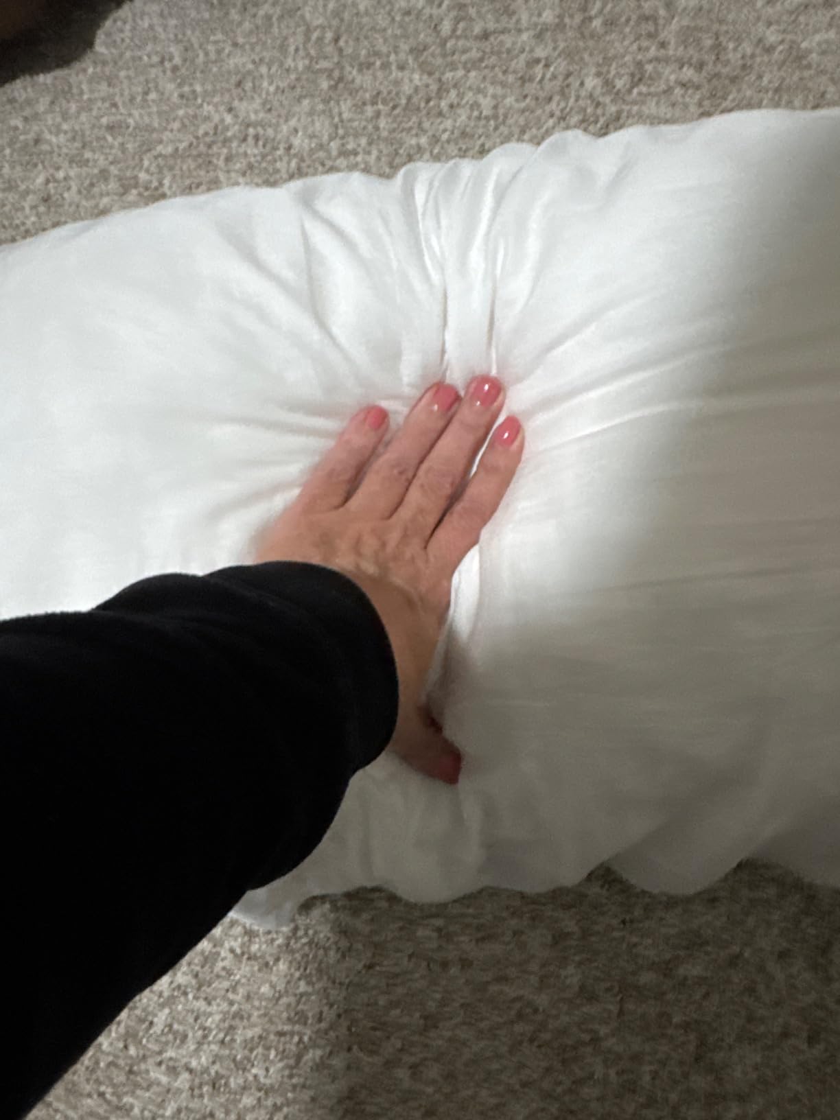 KUCEY Cooling Side Sleeper Pillow for Neck and Shoulder Pain, Luxury Shredded Memory Foam Curved Bed Pillows for Sleeping Set of 1- Adjustable Queen Size- Washable Cover Crescent White customer photo 2