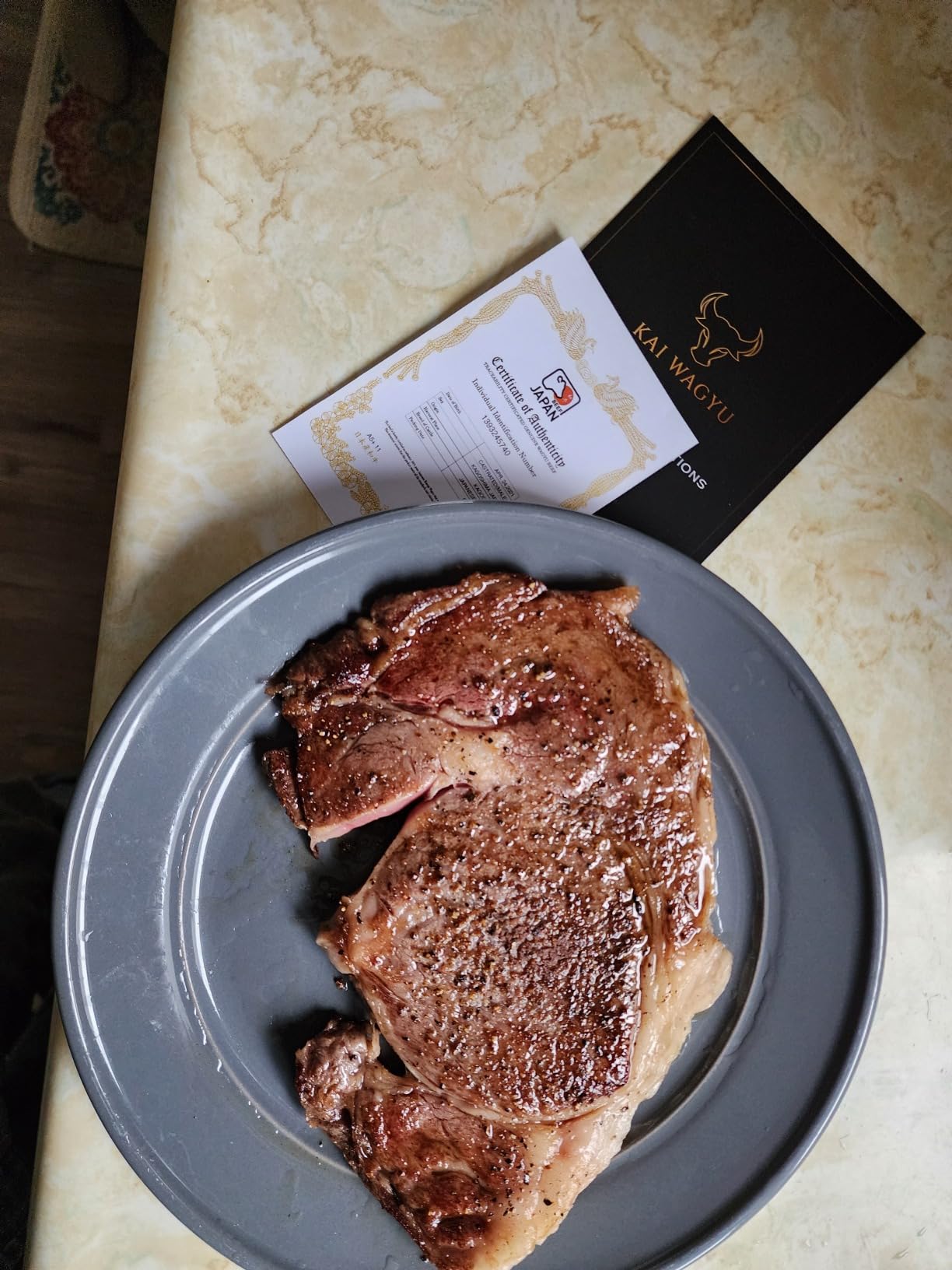 A5 Japanese Wagyu Ribeye Steaks - Premium A5 Grade 100% Wagyu Beef, Gourmet Food Featuring Exquisite Beef Ribeye from Miyazaki, Hokkaido, Kagoshima, Kobe Japan (12 oz) customer photo 1