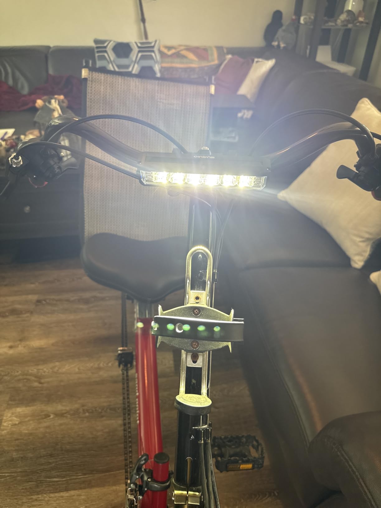 Suruid Super Bright LED Bike Light, USB Rechargeable Bicycle Headlight, Waterproof Bike Headlight, Waterproof Bike Headlight,Daytime Running Light,MTB Off-Road Cycling Commuting customer photo 1