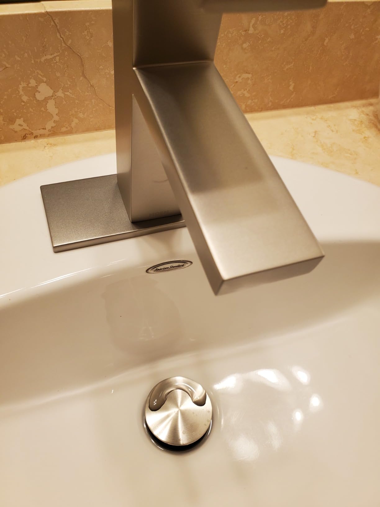 Moen Revyl Chrome One-Handle Single Hole Modern Bathroom Sink Faucet with Optional Deckplate and Spring Loaded Drain Assembly, 84771 customer photo 1