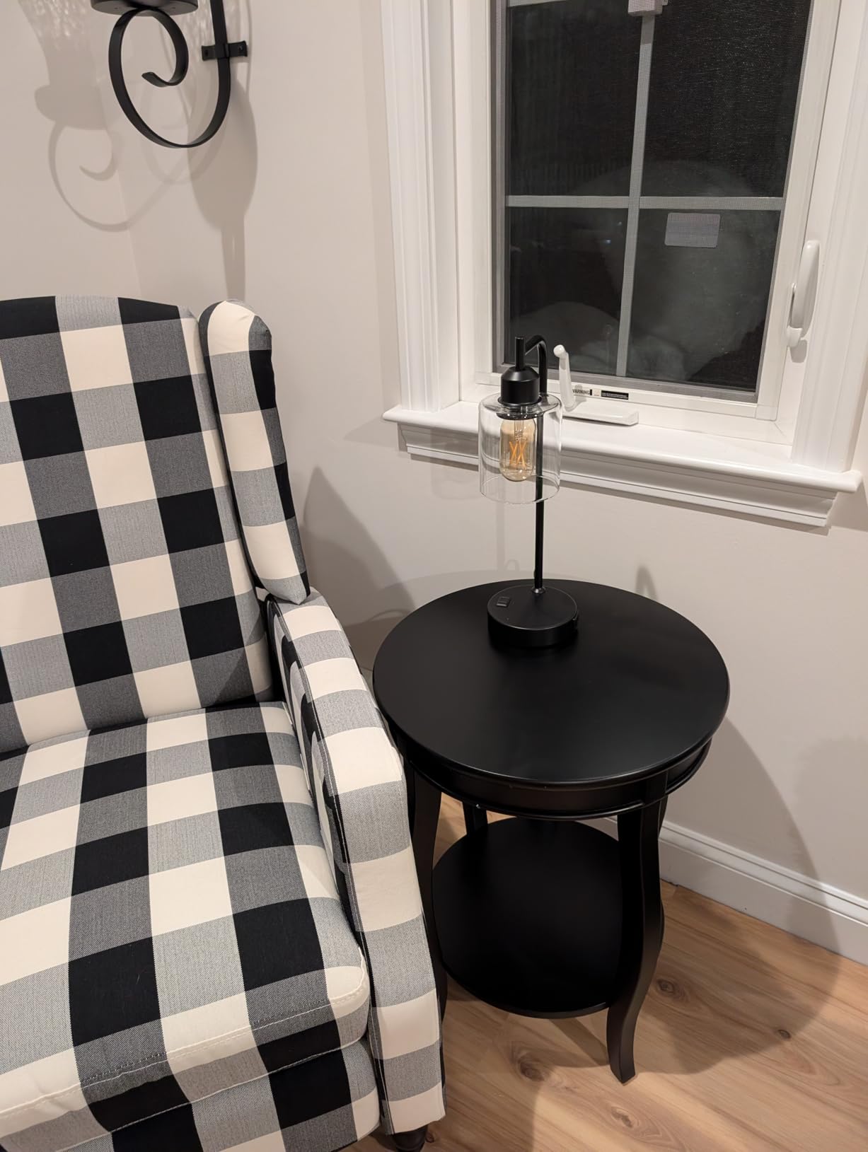 Industrial Touch Lamps for Nightstand Set of 2, 3-Way Dimmable Bedside Lamp | Glass Shade, USB C+A Charging Port & Outlet, Black customer photo 2