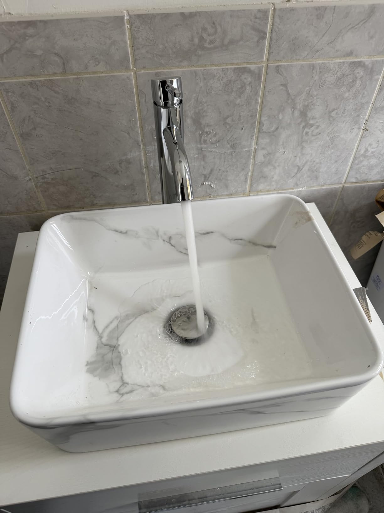 Aolemi Matte Black Vessel Sink Faucet Bathroom Faucet Tall Stainless Steel Bathroom Sink Faucet Single Handle One Hole Round Body with Pop up Drain Basin Bowl Vanity Lavatory Mixer Tap customer photo 1
