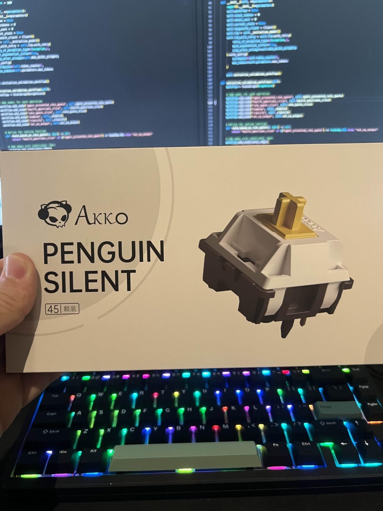 Akko V3 Penguin Tactile Silent Keyboard Switch for Mechanical Gaming Keyboard, 5-Pin 50gf Quiet Pre-Lubed Switches with Standard MX Structure (45pcs) customer photo 2