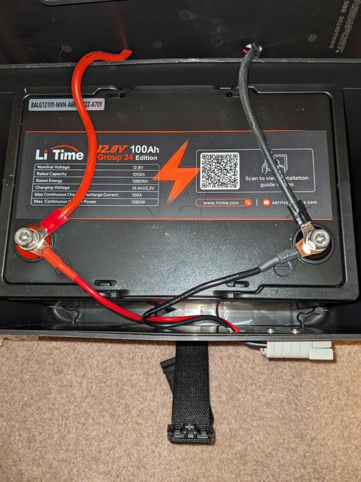 Litime 12v 100Ah RV LiFePO4 Lithium Battery for Van, Marine, Off-Grid customer photo 1
