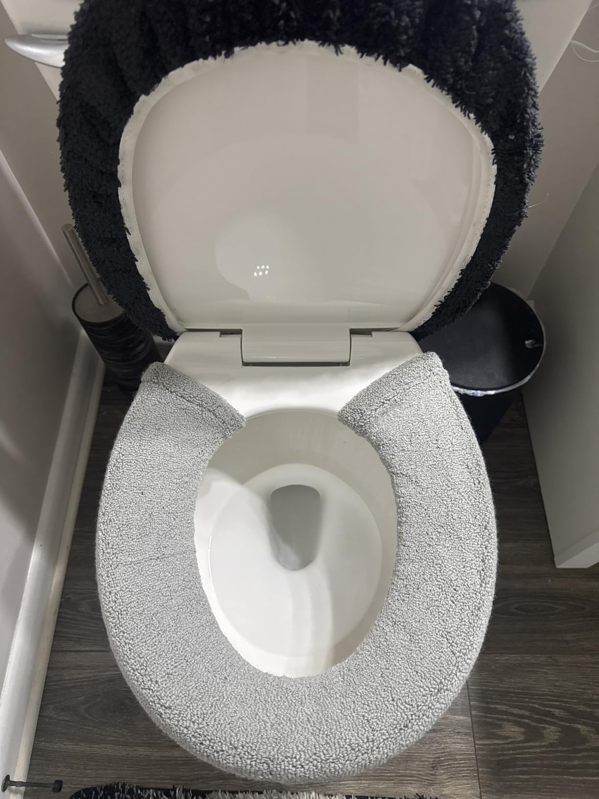 2pcs Toilet-seat Cover Warmer Cushion - Plush Warm Thick Bathroom Toilet Seat Warmer 2pcs Light Avocado Green customer photo 1