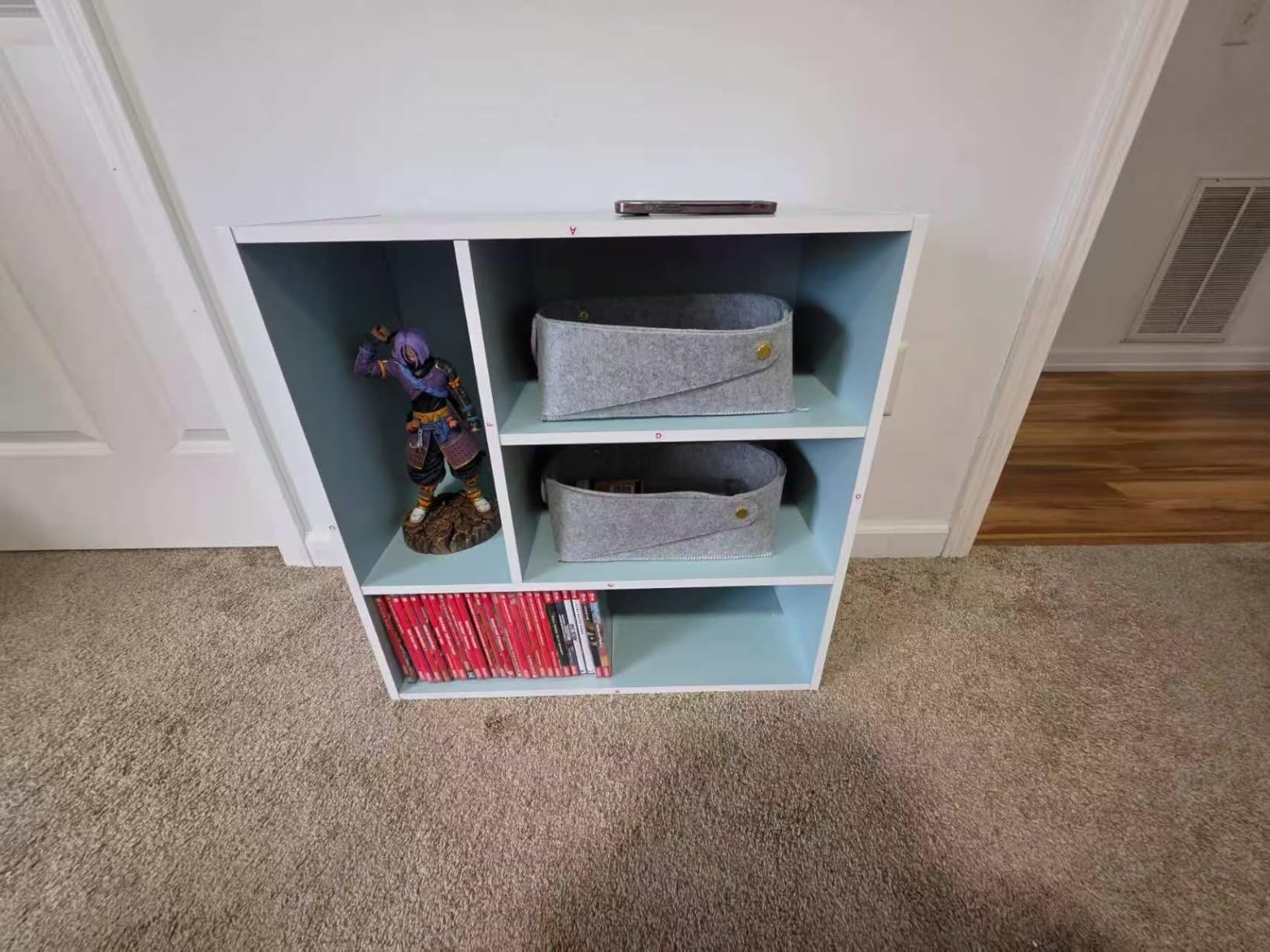 Homes: Inside + Out Apexa 4-Cube Storage Organizer Shelves, Stackable Wood Bookcase Fits Cubby Bins for Organization, Dorm Teen Room Decor & Home Office, Black customer photo 2