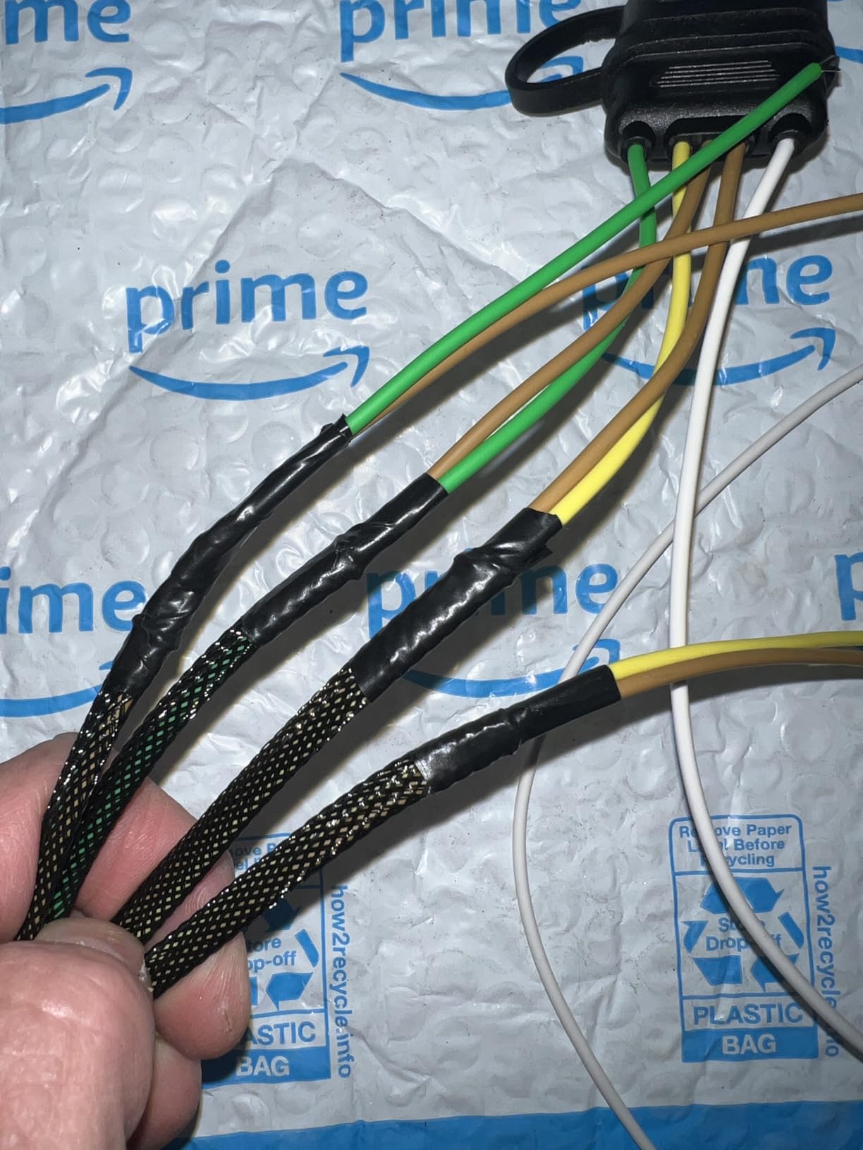 Oyviny 4 Pin 5 Wire Trailer Wiring Harness 22FT for Rewiring Both-Side Taillights, Pure Copper Wishbond Trailer Light Kit 4 Way Flat 5 Wire Plug w/Nylon Net Tube Protection customer photo 2